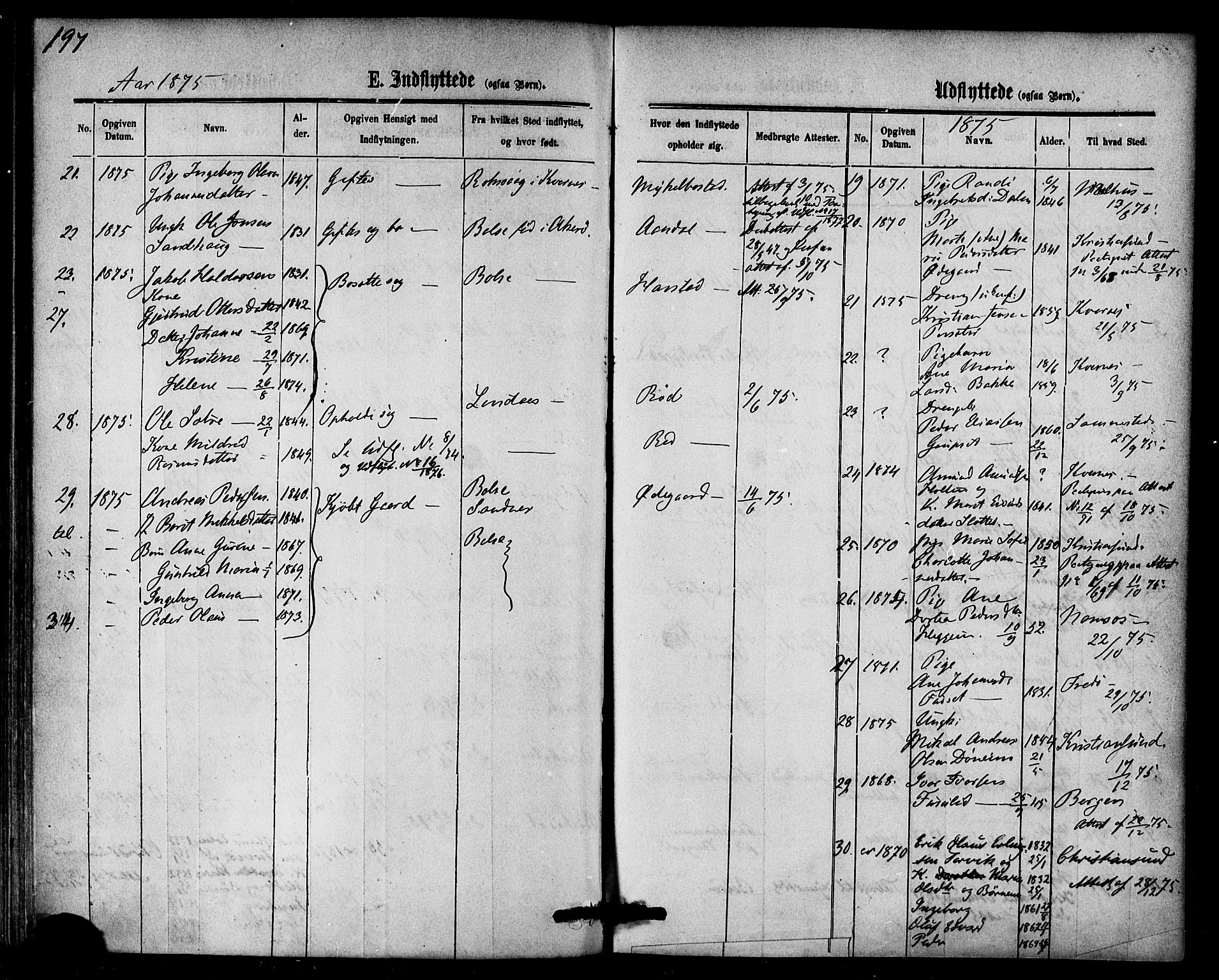 Ministerialprotokoller, klokkerbøker og fødselsregistre - Møre og Romsdal, AV/SAT-A-1454/584/L0966: Parish register (official) no. 584A06, 1869-1878, p. 197