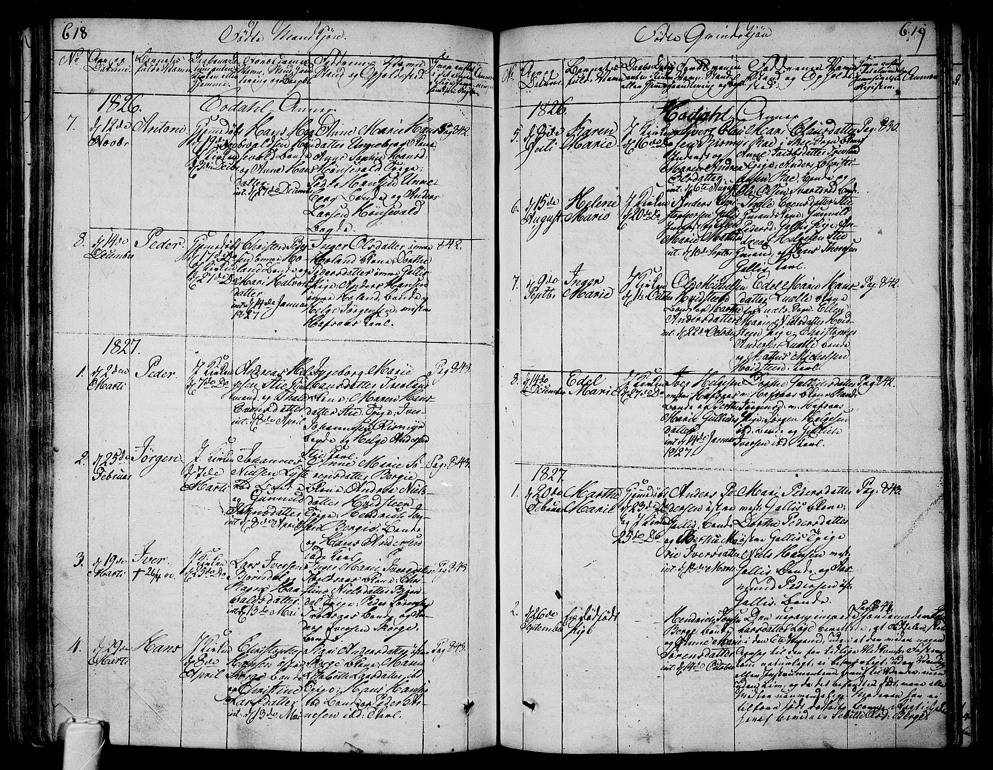 Andebu kirkebøker, SAKO/A-336/F/Fa/L0003: Parish register (official) no. 3 /3, 1815-1828, p. 618-619