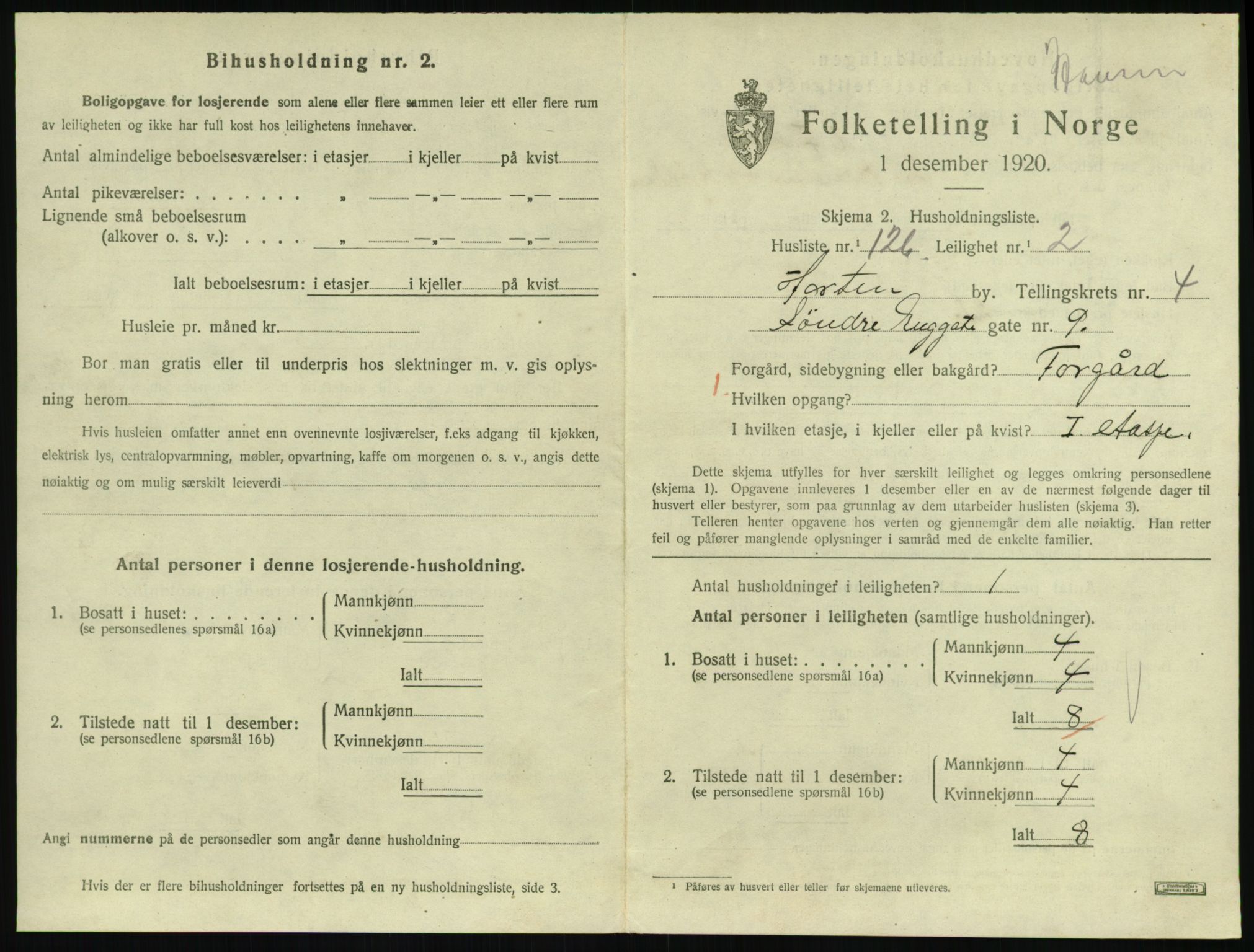 SAKO, 1920 census for Horten, 1920, p. 5475