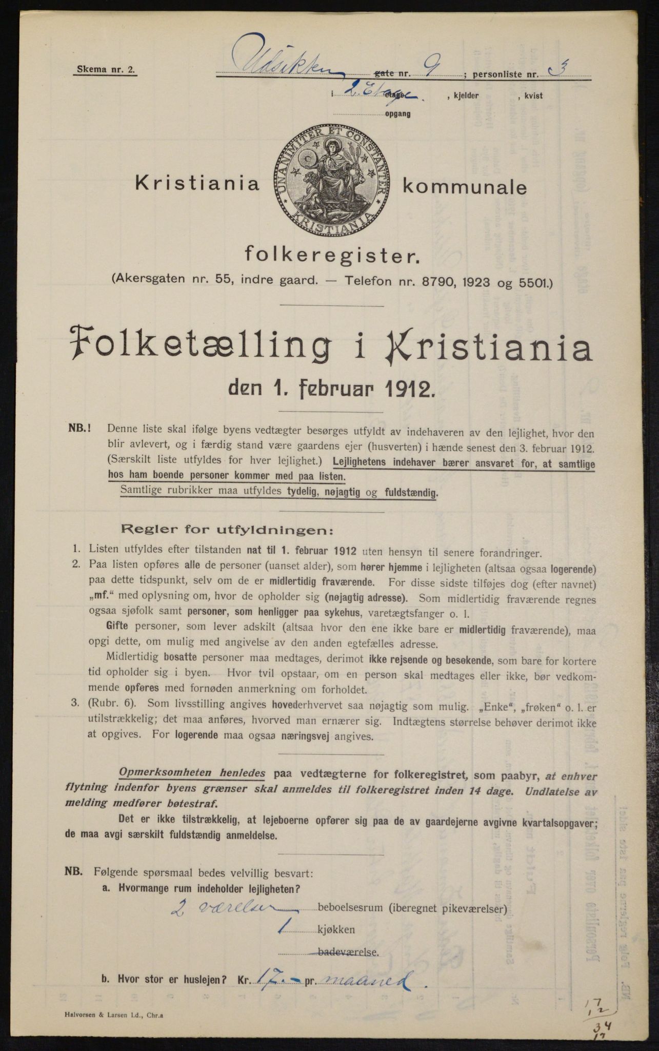 OBA, Municipal Census 1912 for Kristiania, 1912, p. 121351