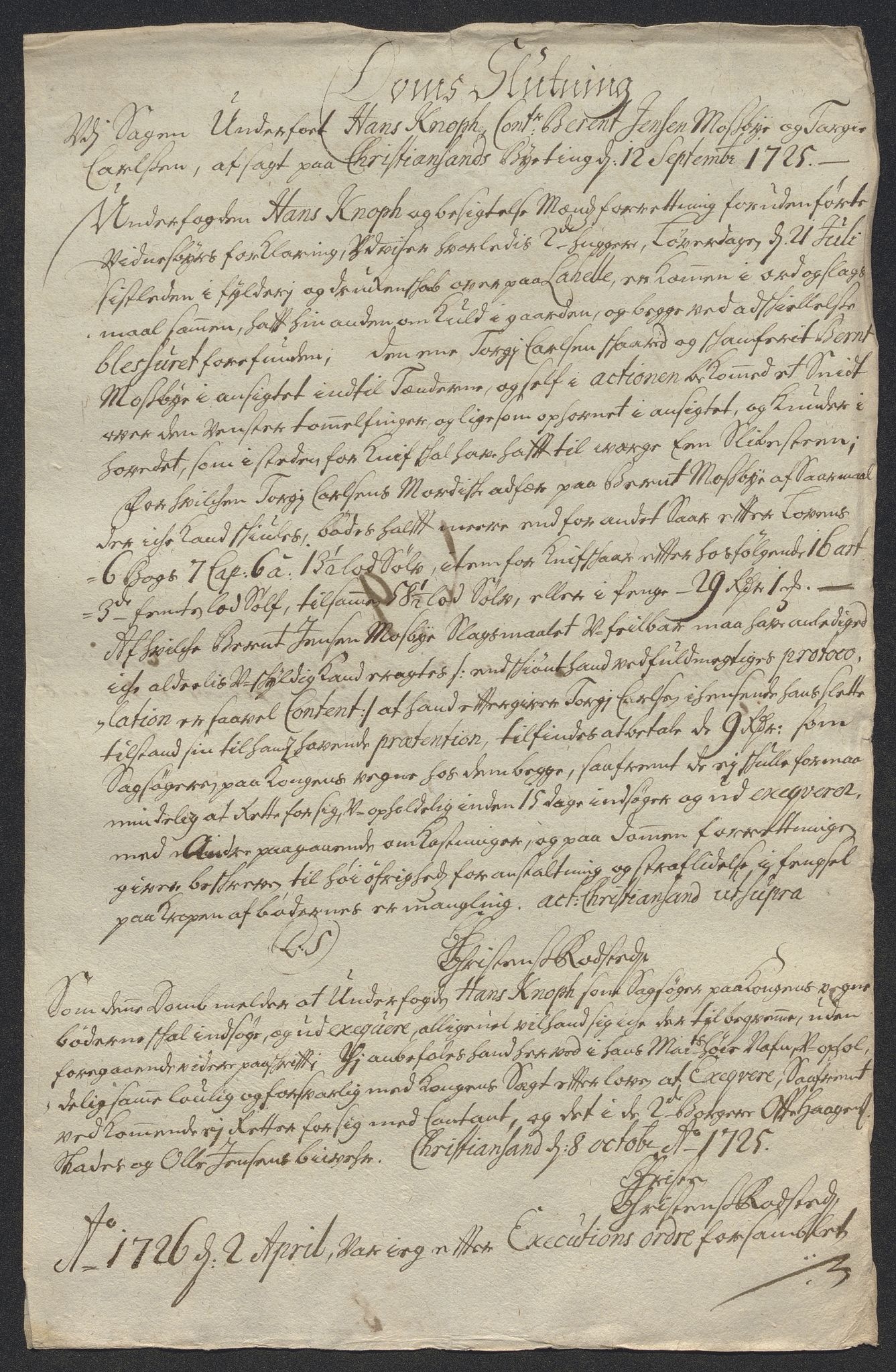 Rentekammeret inntil 1814, Reviderte regnskaper, Byregnskaper, RA/EA-4066/R/Rm/L0286: [M19] Sikt og sakefall, 1719-1727, p. 406