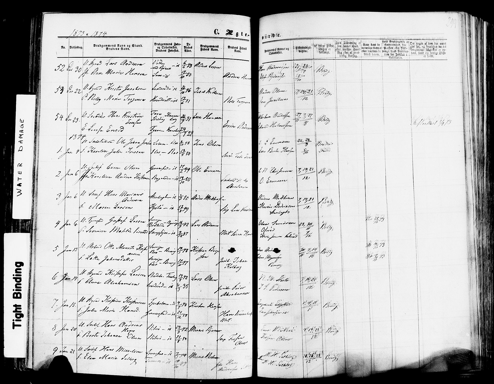 Nøtterøy kirkebøker, AV/SAKO-A-354/F/Fa/L0007: Parish register (official) no. I 7, 1865-1877, p. 299