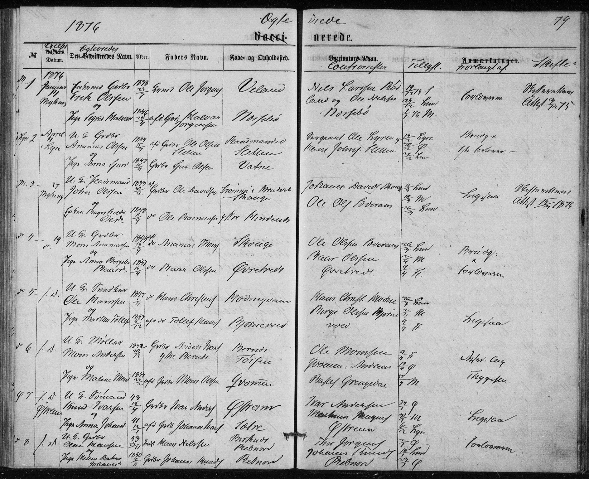 Lindås Sokneprestembete, AV/SAB-A-76701/H/Haa/Haaa/L0017: Parish register (official) no. A 17, 1874-1877, p. 79