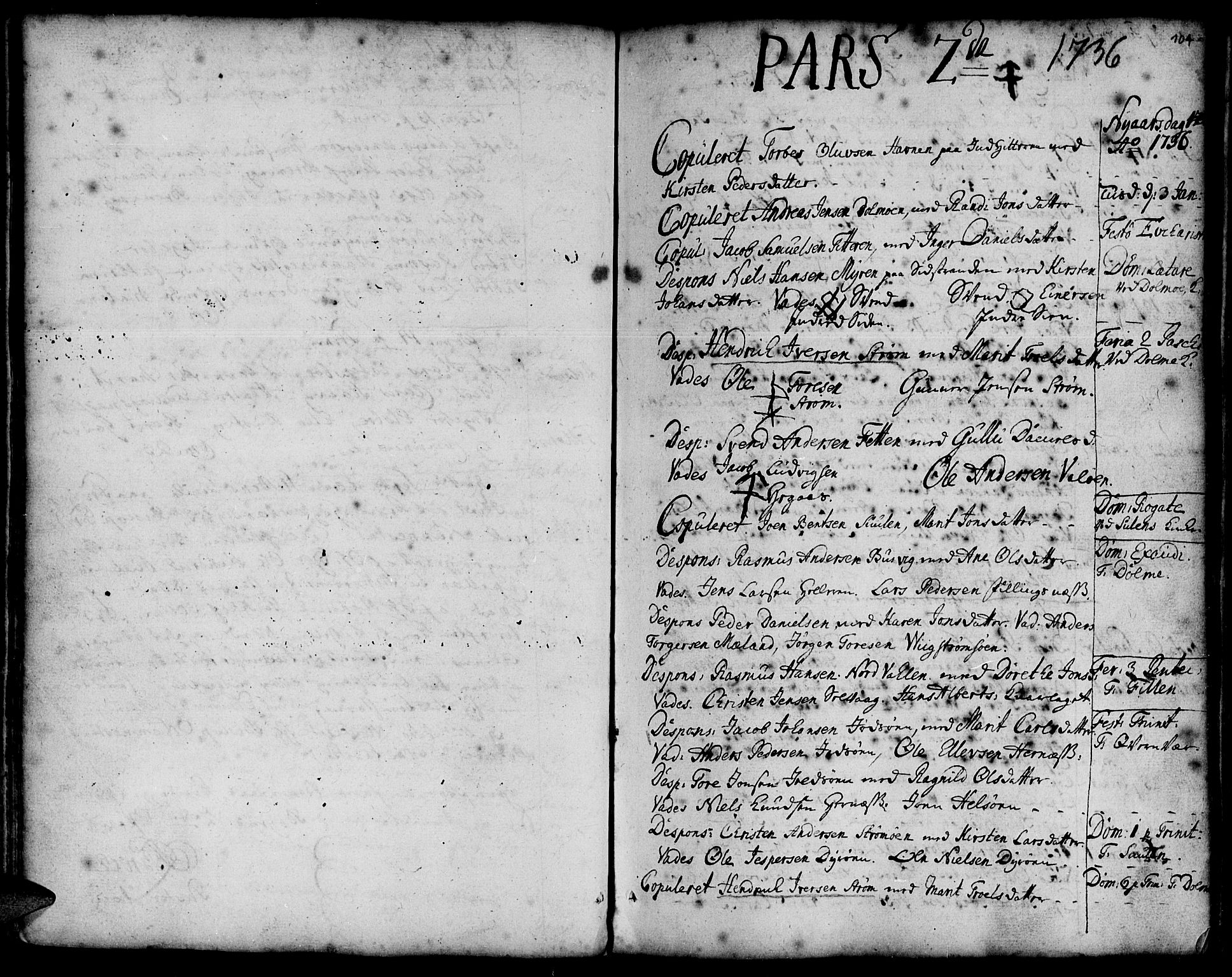 Ministerialprotokoller, klokkerbøker og fødselsregistre - Sør-Trøndelag, SAT/A-1456/634/L0525: Parish register (official) no. 634A01, 1736-1775, p. 104