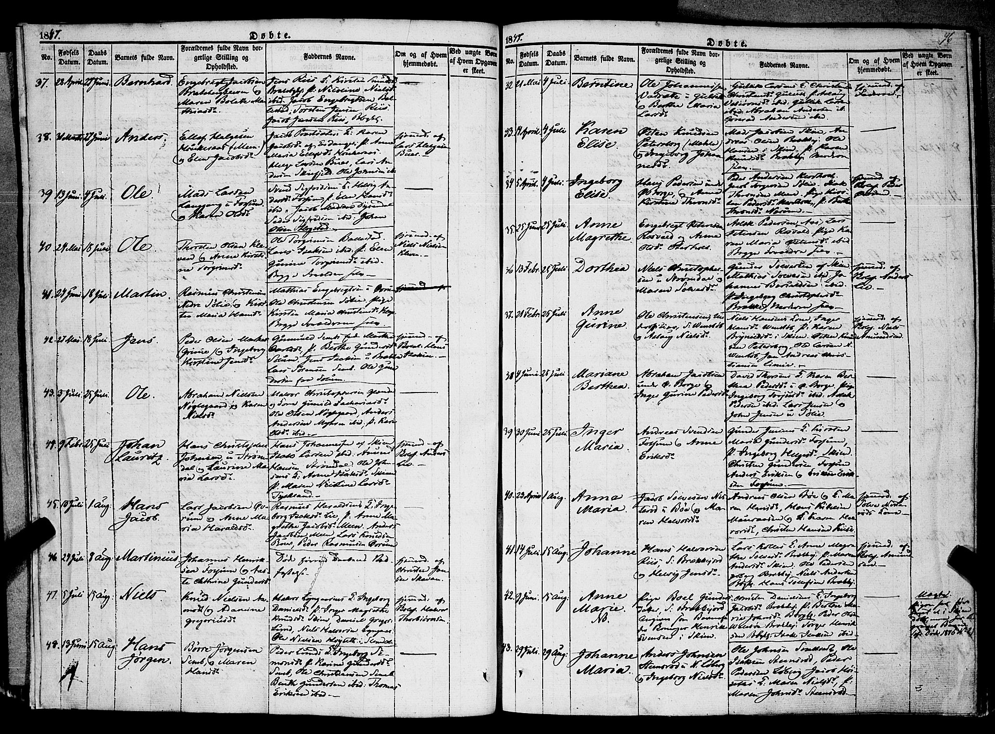 Gjerpen kirkebøker, AV/SAKO-A-265/F/Fa/L0007a: Parish register (official) no. I 7A, 1834-1857, p. 96