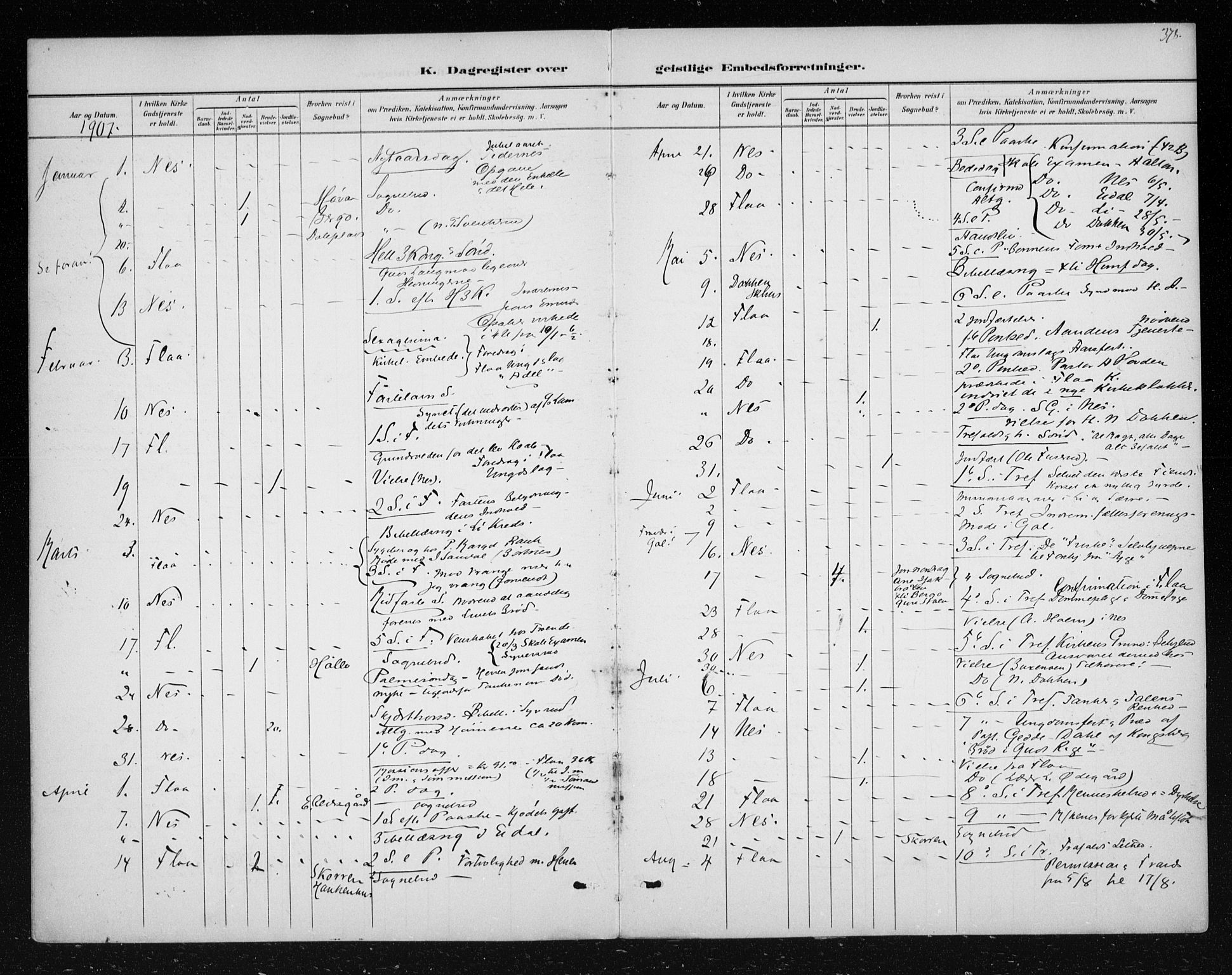 Nes kirkebøker, SAKO/A-236/F/Fa/L0012: Parish register (official) no. 12, 1881-1917, p. 378