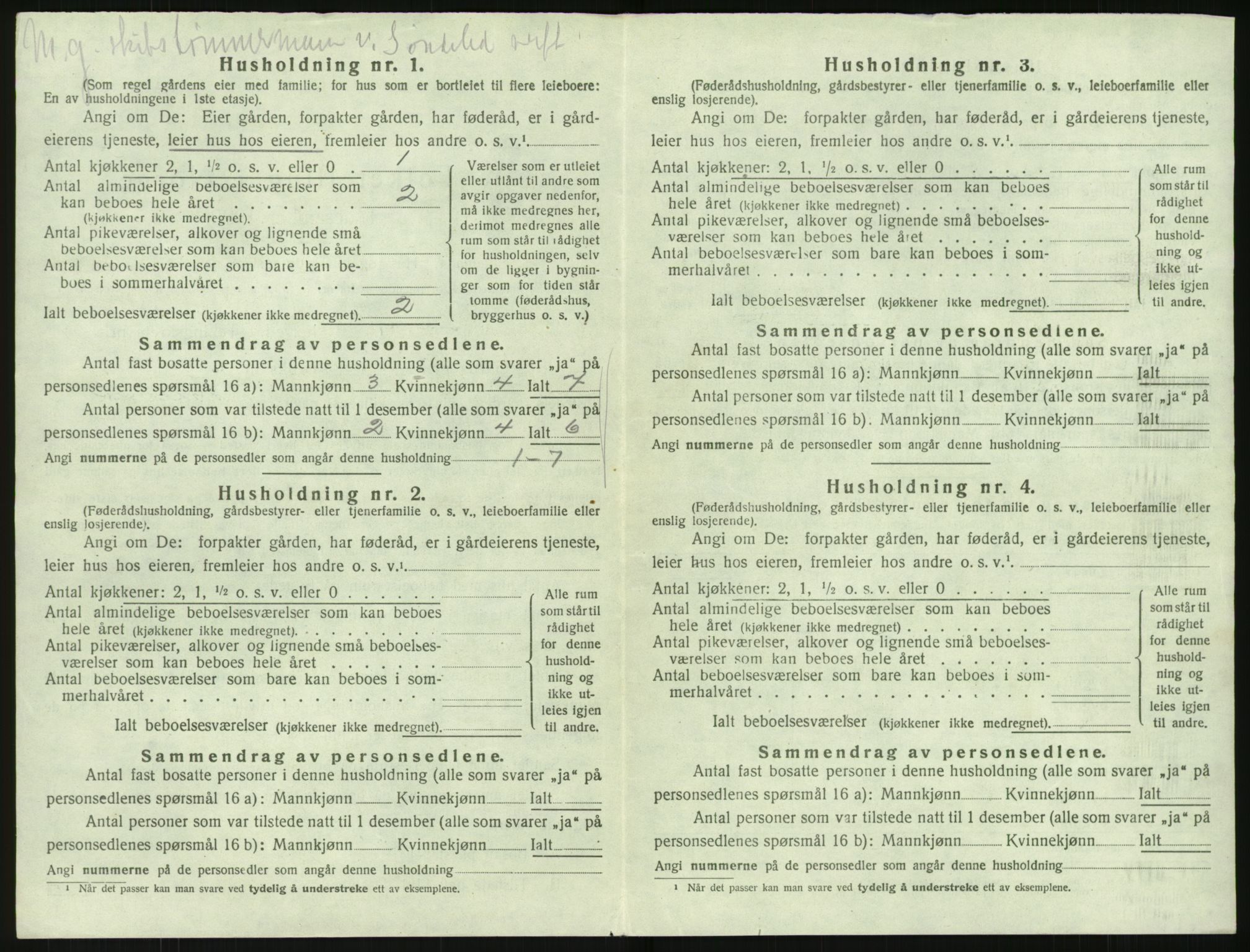 SAK, 1920 census for Søndeled, 1920, p. 1260