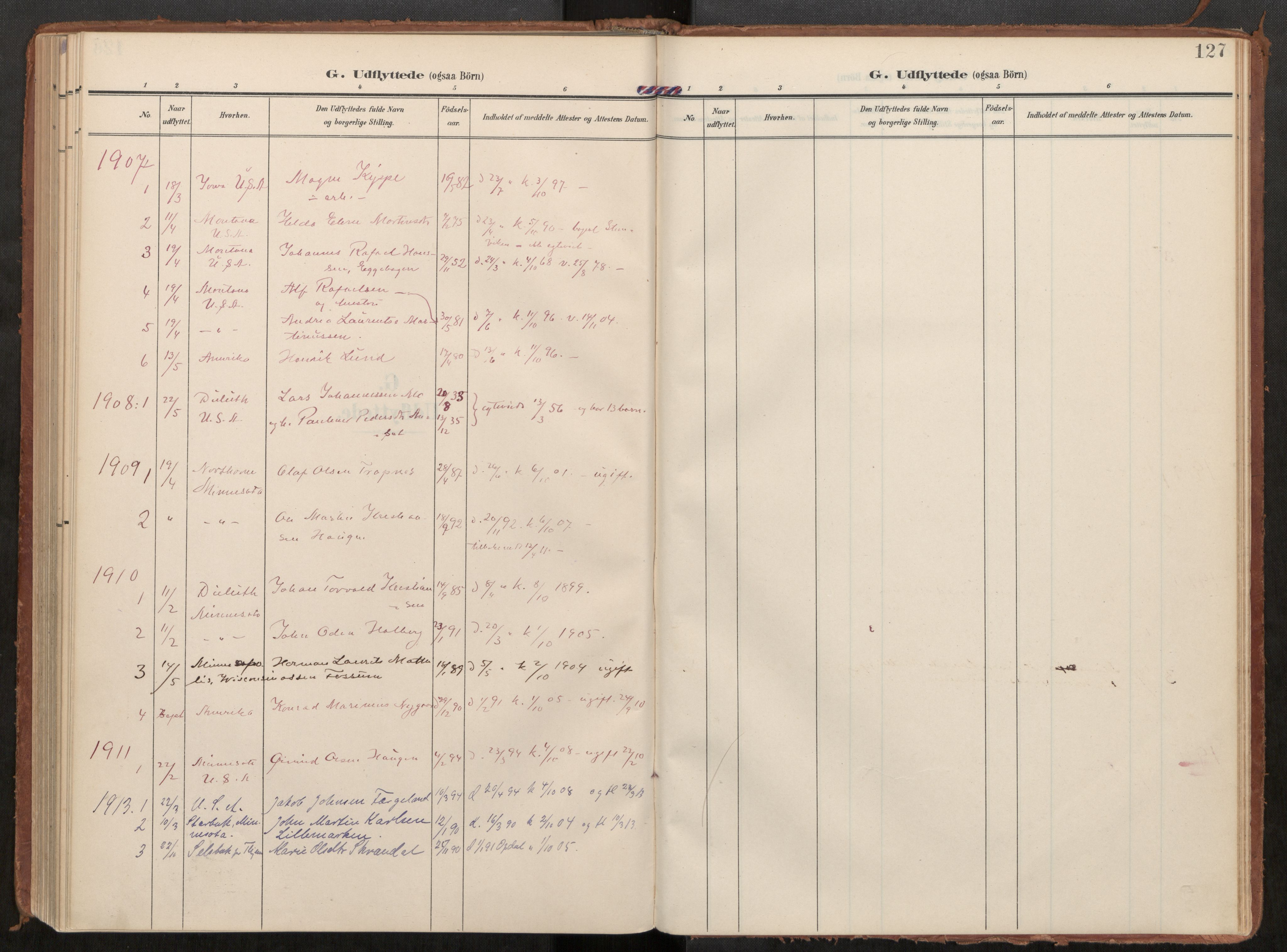 Steinkjer sokneprestkontor, SAT/A-1541/01/H/Ha/Haa/L0002: Parish register (official) no. 2, 1907-1917, p. 127