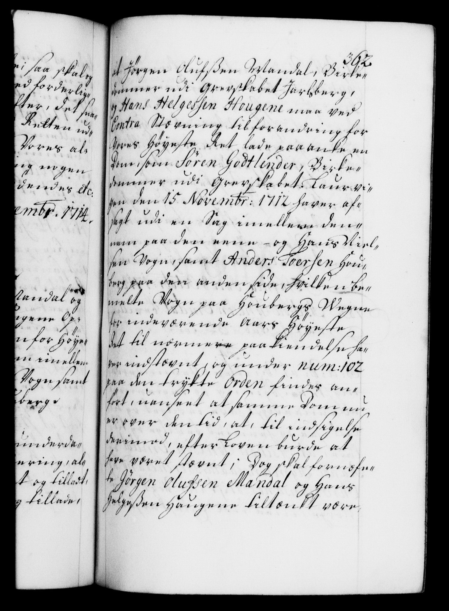 Danske Kanselli 1572-1799, AV/RA-EA-3023/F/Fc/Fca/Fcaa/L0021: Norske registre, 1712-1715, p. 362a