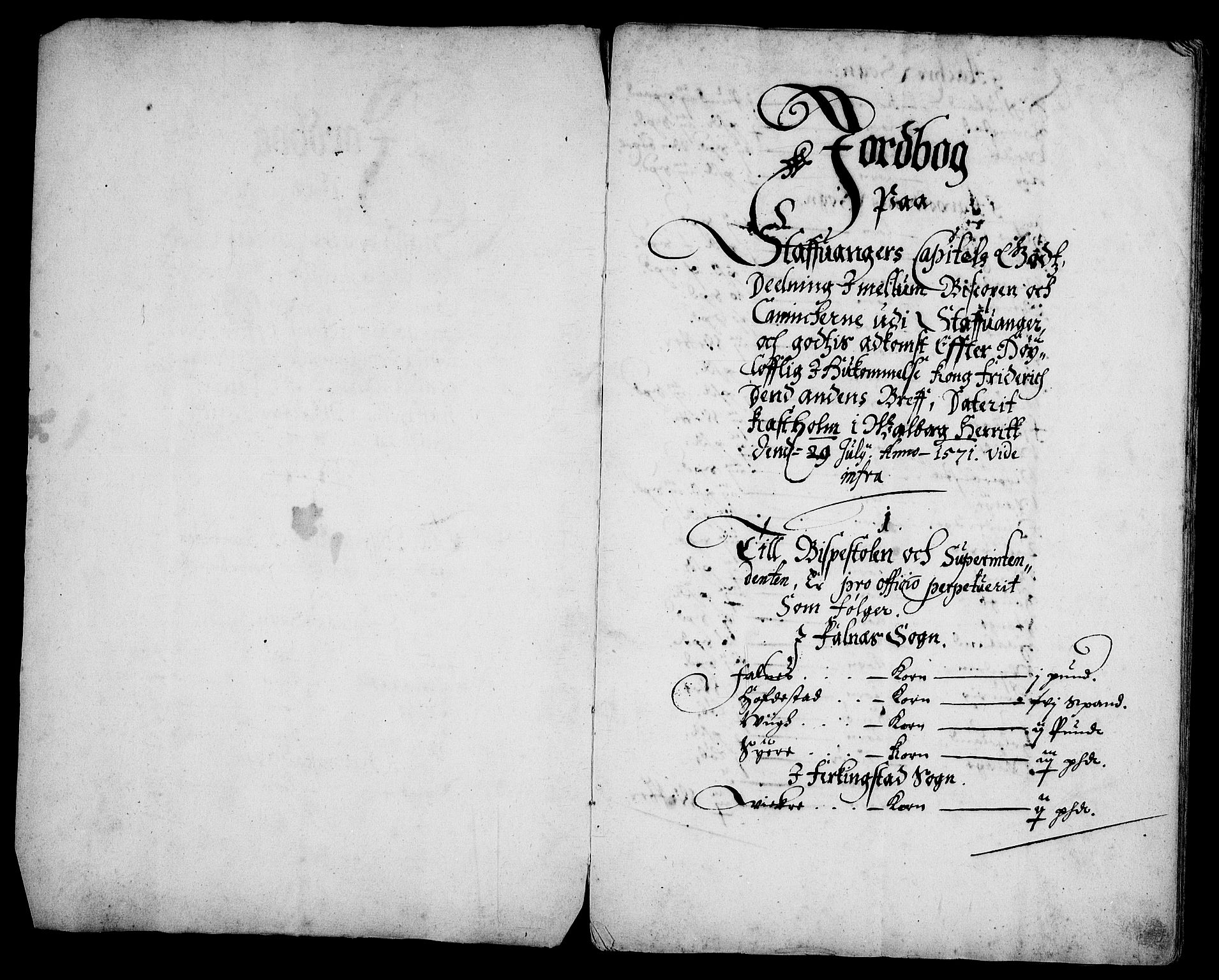 Rentekammeret inntil 1814, Realistisk ordnet avdeling, AV/RA-EA-4070/Fc/Fca/L0002/0006: [Ca II]  Kristiansand stift / Stavanger kapitels jordebok med "Beneficiarii Adkomst", 1665