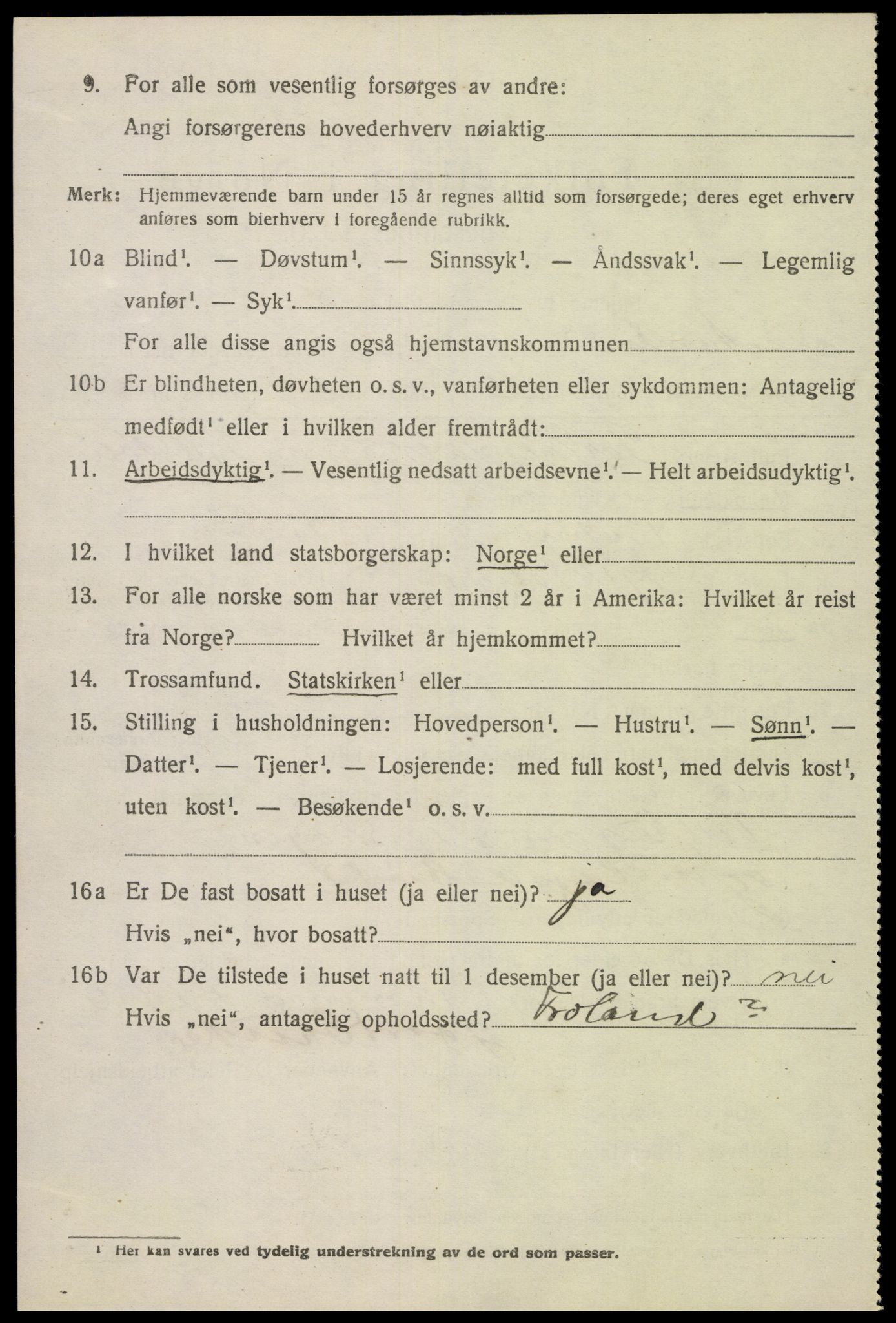 SAK, 1920 census for Åmli, 1920, p. 2906