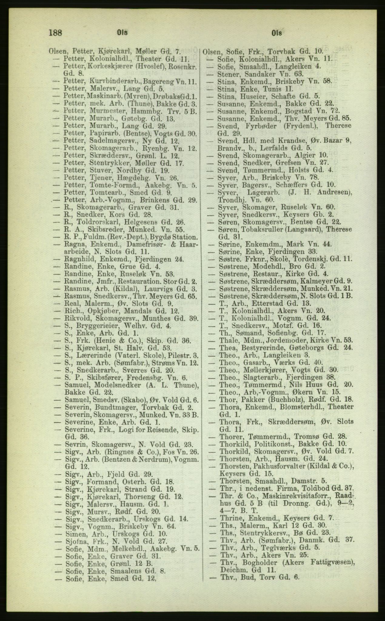 Kristiania/Oslo adressebok, PUBL/-, 1883, p. 188