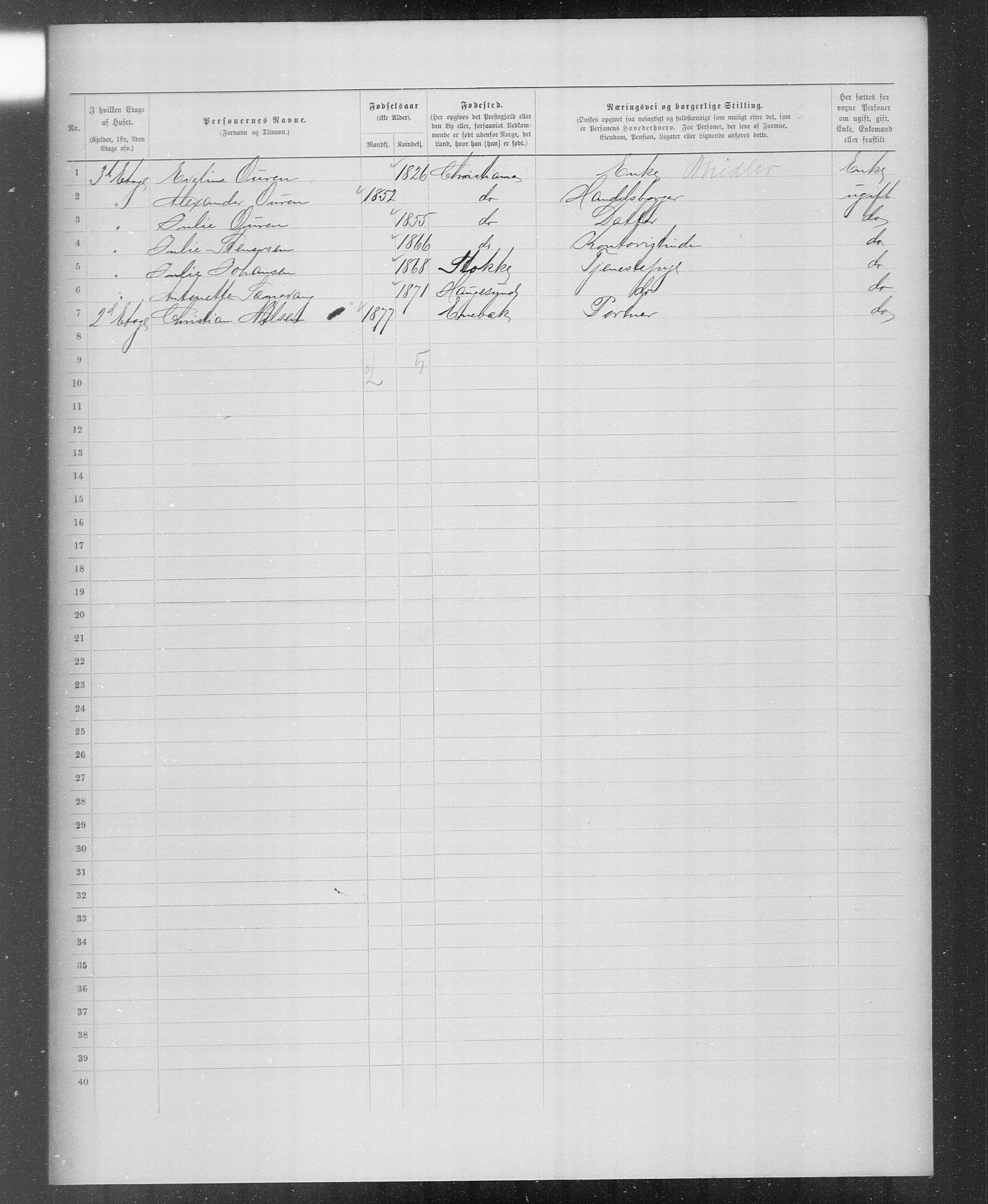 OBA, Municipal Census 1899 for Kristiania, 1899, p. 5967