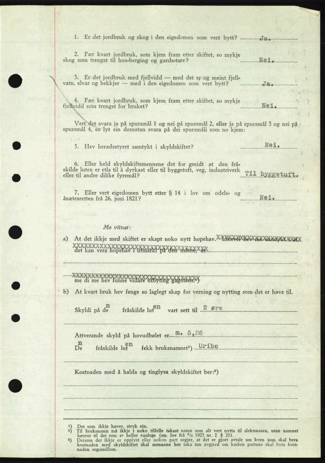 Nordre Sunnmøre sorenskriveri, AV/SAT-A-0006/1/2/2C/2Ca: Mortgage book no. A23, 1946-1947, Diary no: : 1989/1946