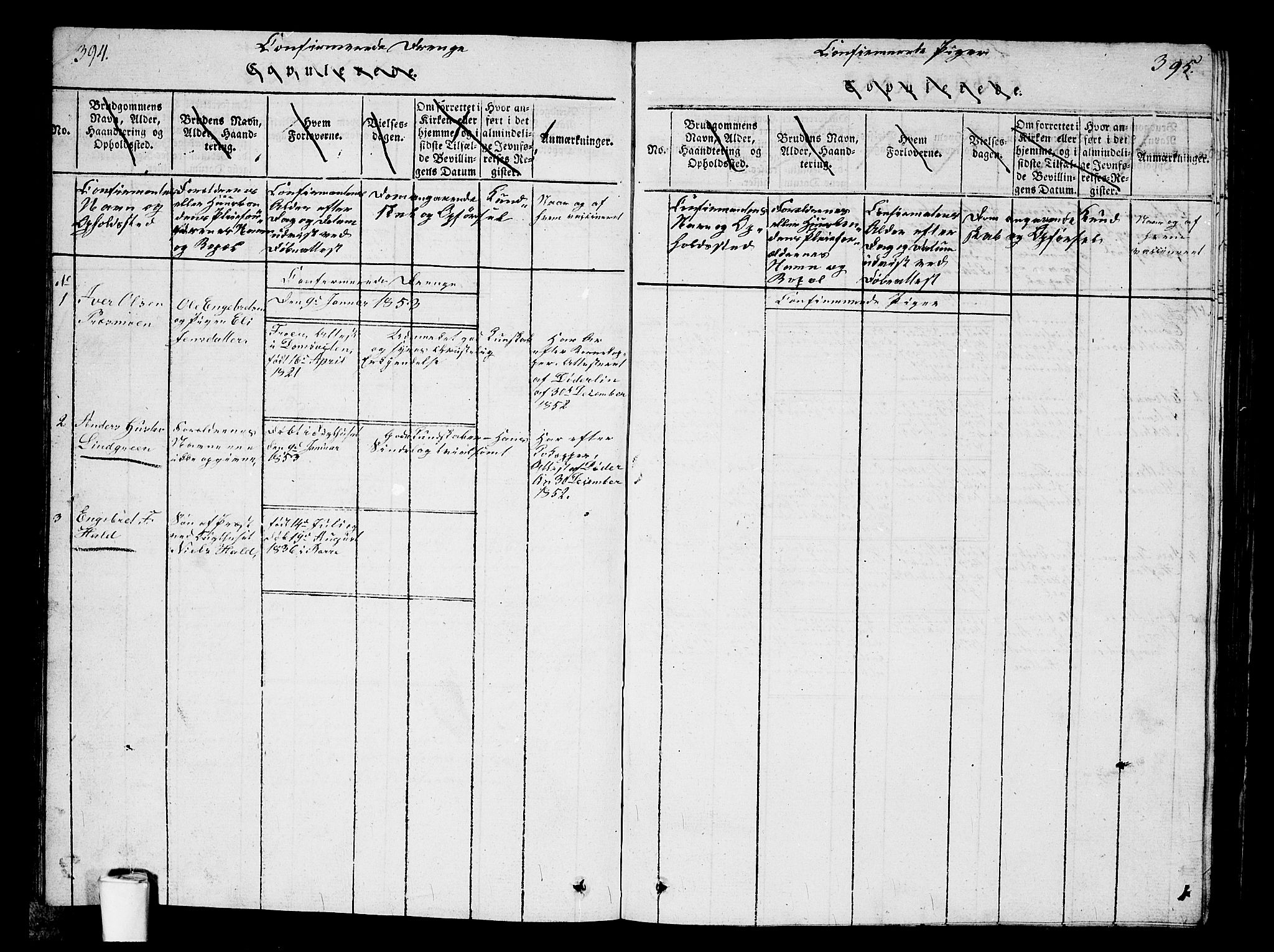 Kristiania tukthusprest Kirkebøker, SAO/A-10881/G/Ga/L0001: Parish register (copy) no. 1, 1818-1857, p. 394-395