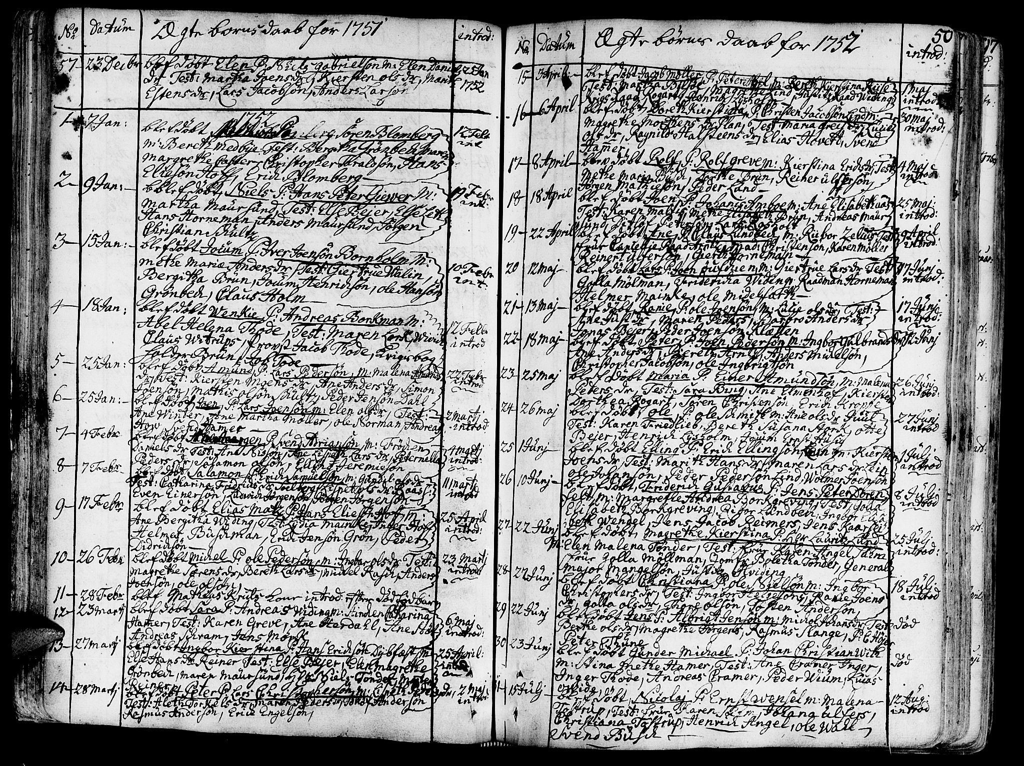 Ministerialprotokoller, klokkerbøker og fødselsregistre - Sør-Trøndelag, SAT/A-1456/602/L0103: Parish register (official) no. 602A01, 1732-1774, p. 50