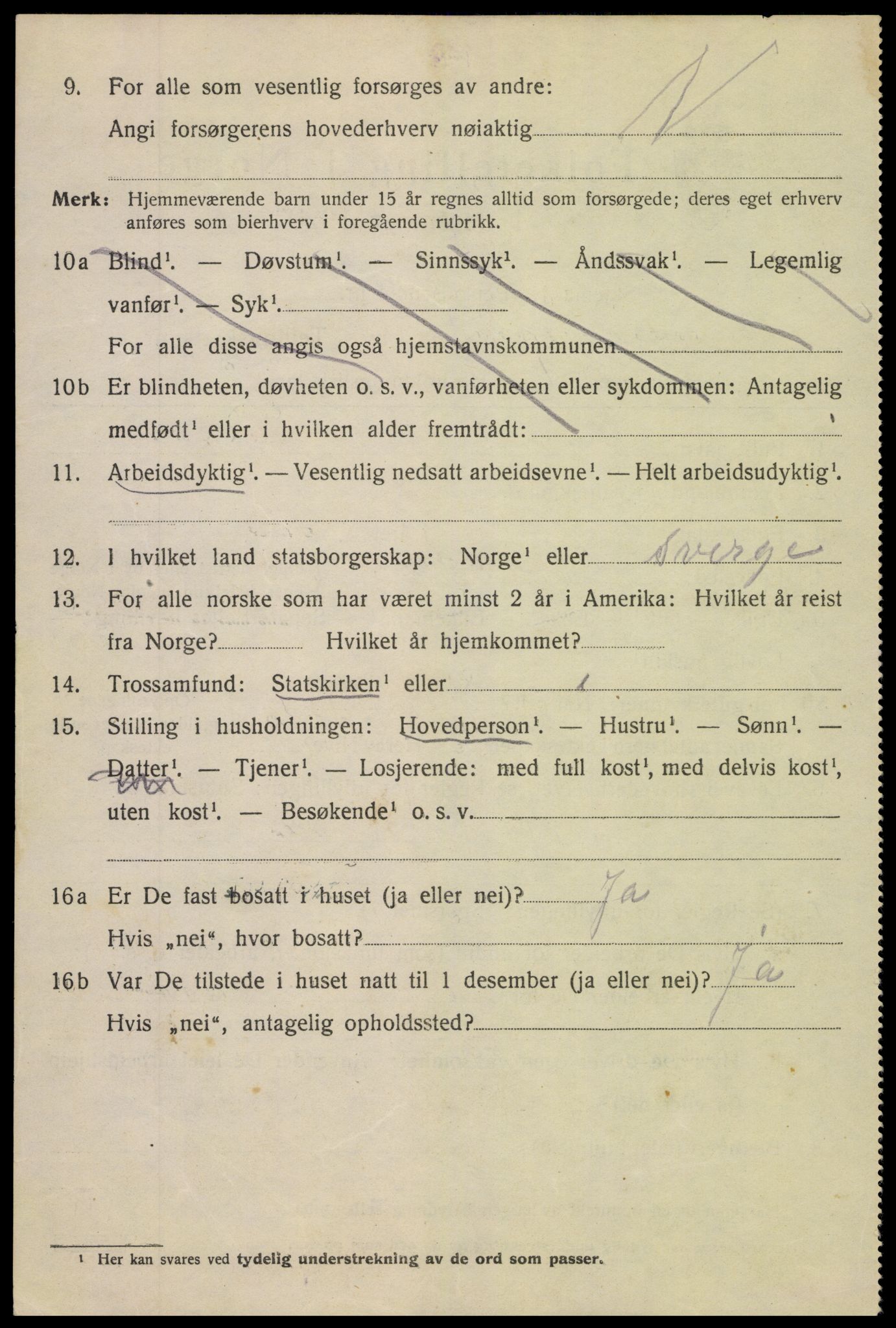 SAK, 1920 census for Arendal, 1920, p. 12449