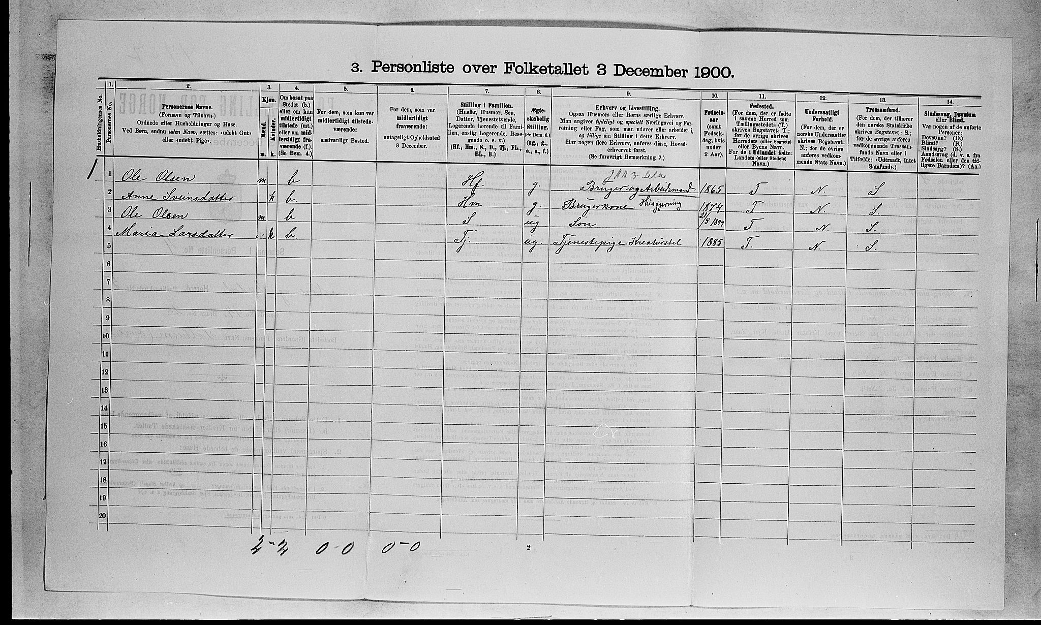 RA, 1900 census for Nore, 1900, p. 569