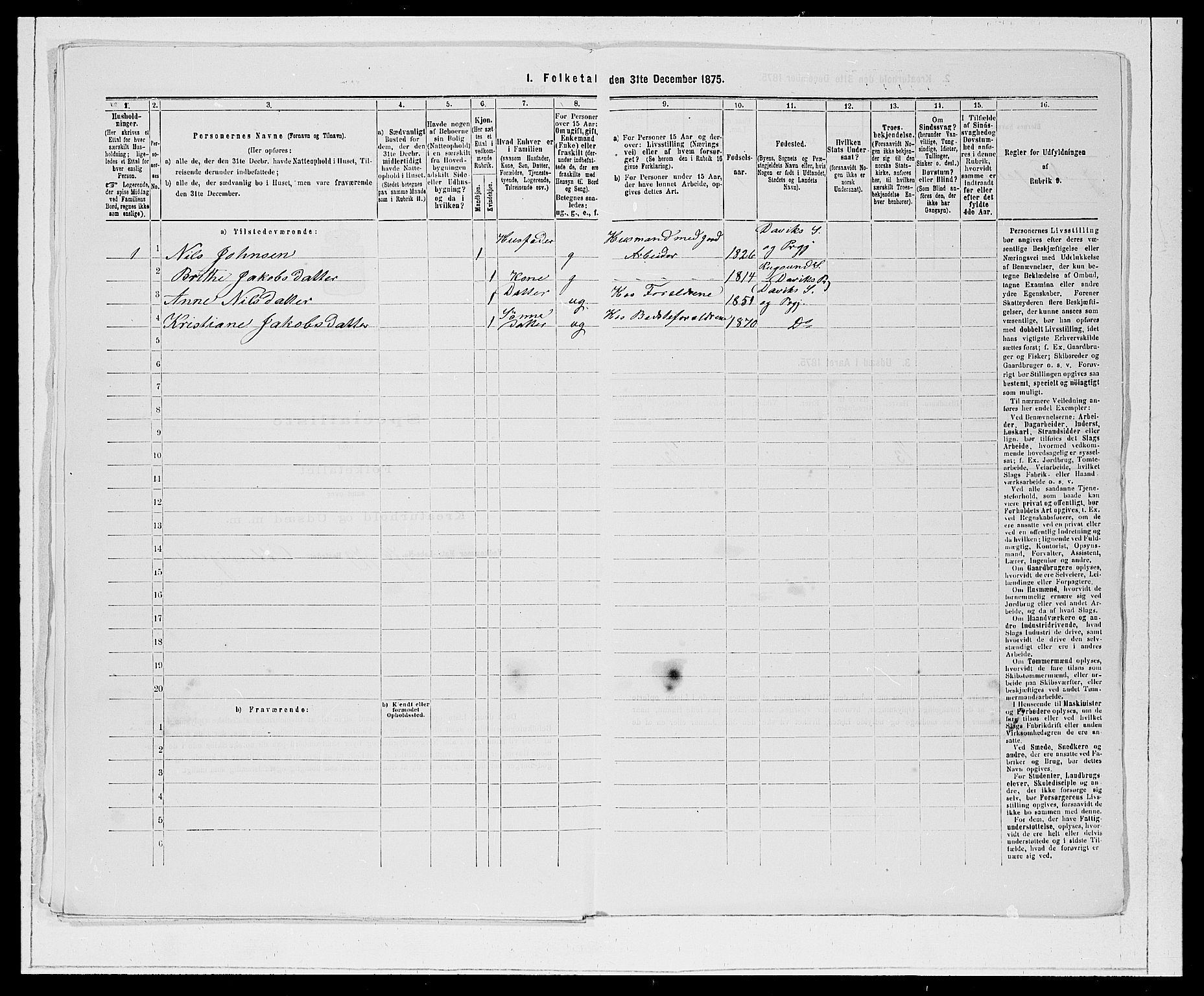 SAB, 1875 Census for 1442P Davik, 1875, p. 290