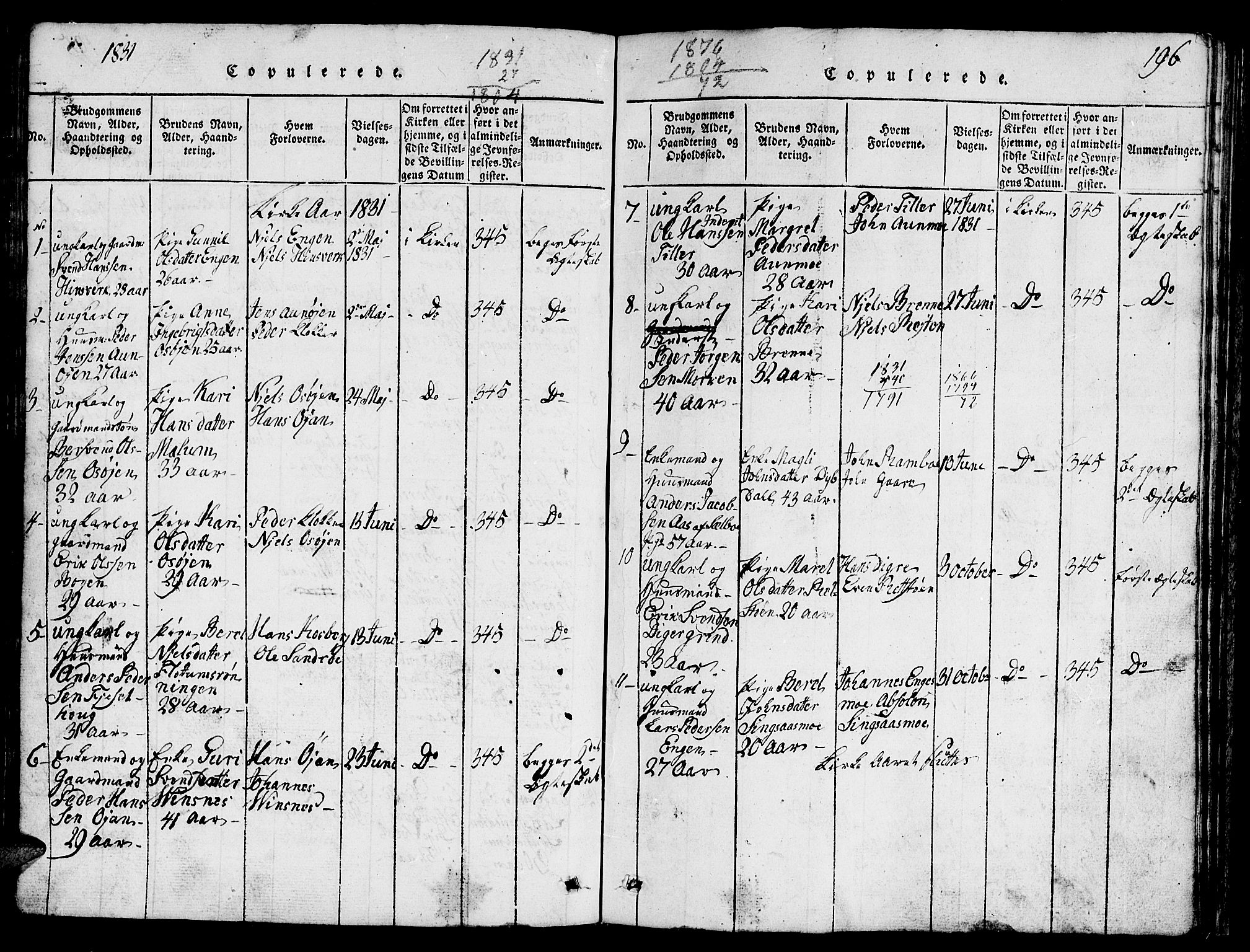 Ministerialprotokoller, klokkerbøker og fødselsregistre - Sør-Trøndelag, SAT/A-1456/688/L1026: Parish register (copy) no. 688C01, 1817-1860, p. 196