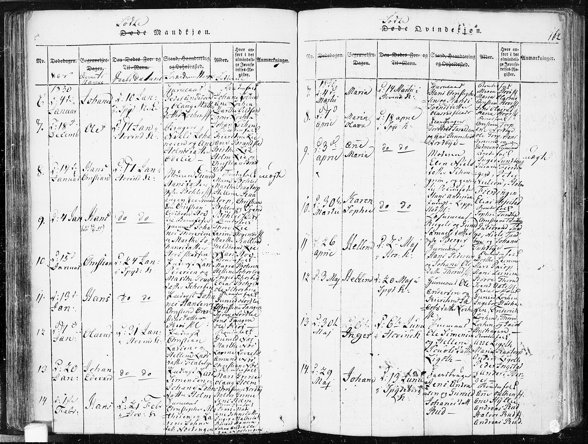 Spydeberg prestekontor Kirkebøker, SAO/A-10924/F/Fa/L0004: Parish register (official) no. I 4, 1814-1841, p. 162