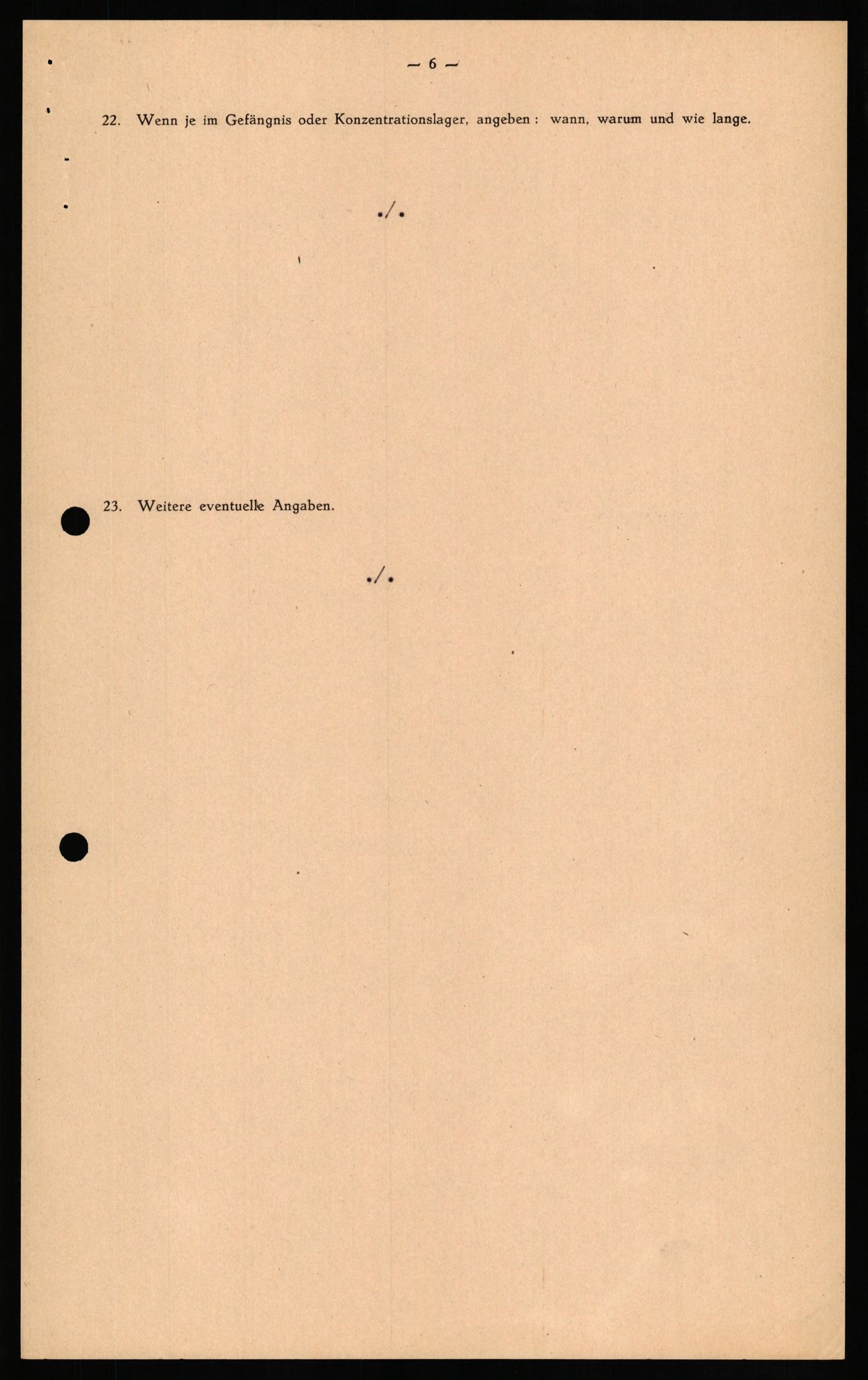 Forsvaret, Forsvarets overkommando II, RA/RAFA-3915/D/Db/L0022: CI Questionaires. Tyske okkupasjonsstyrker i Norge. Tyskere., 1945-1946, p. 184