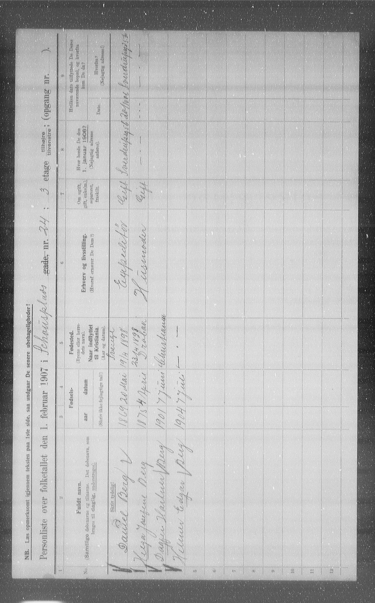 OBA, Municipal Census 1907 for Kristiania, 1907, p. 46259