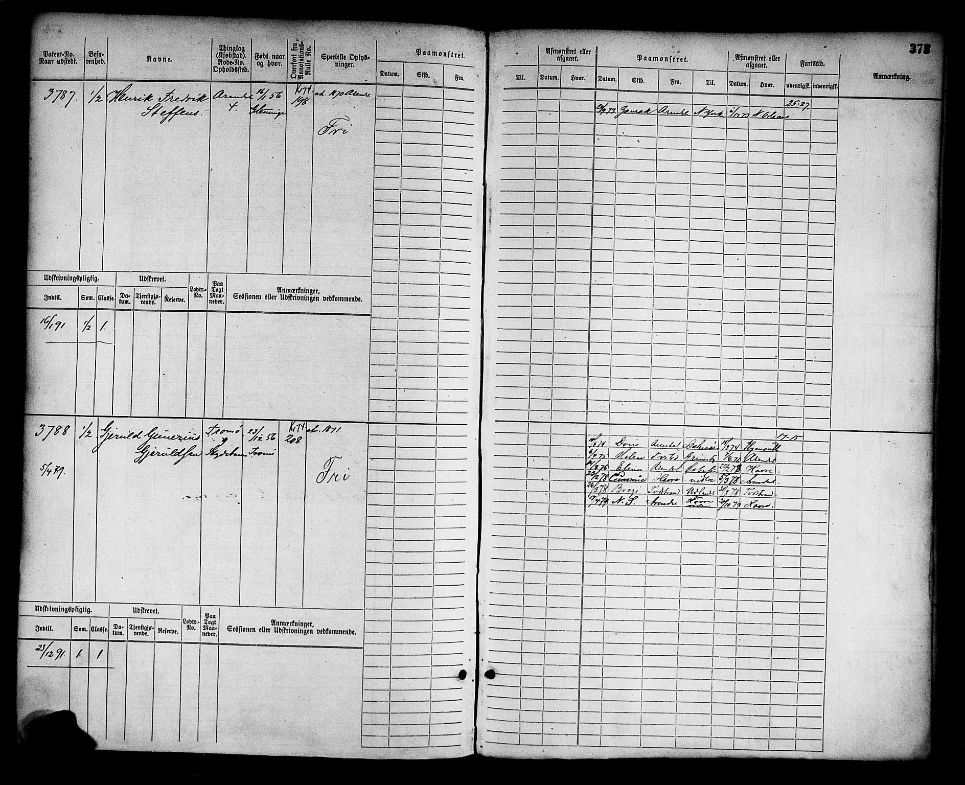 Arendal mønstringskrets, AV/SAK-2031-0012/F/Fb/L0014: Hovedrulle nr 3045-3806, S-12, 1868-1900, p. 384