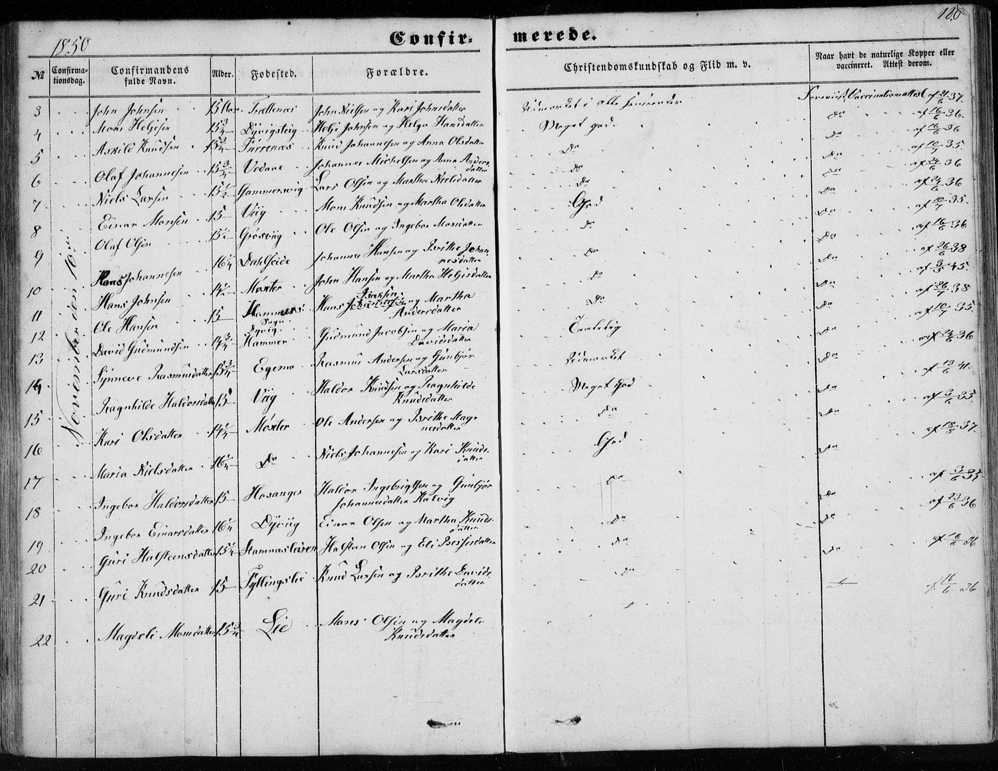 Haus sokneprestembete, AV/SAB-A-75601/H/Haa: Parish register (official) no. A 16 I, 1848-1857, p. 180