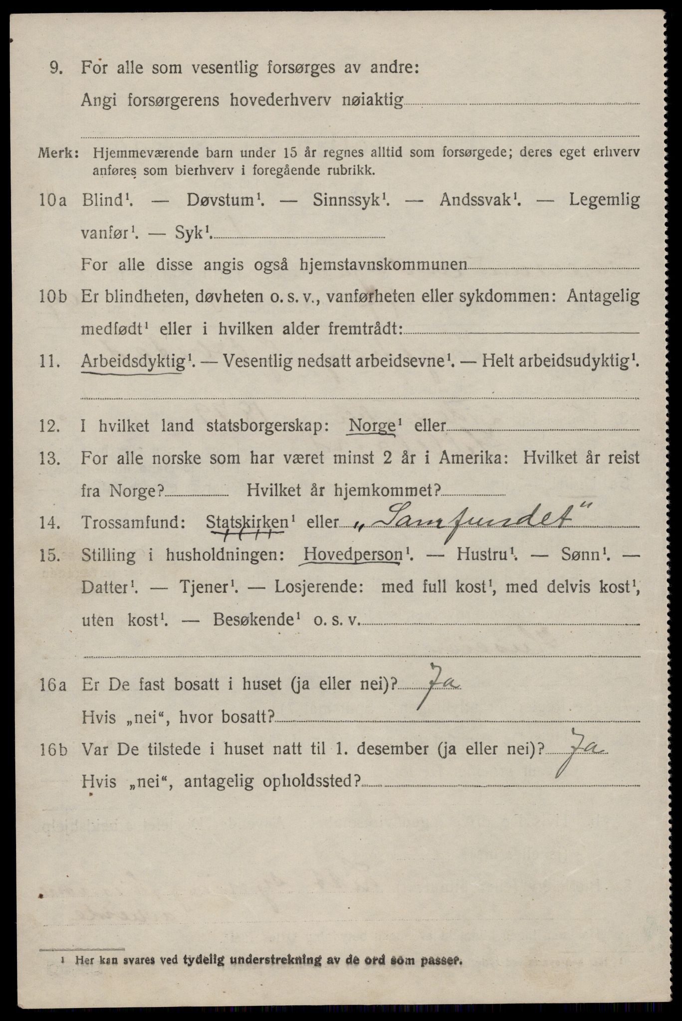 SAST, 1920 census for Eigersund, 1920, p. 3340