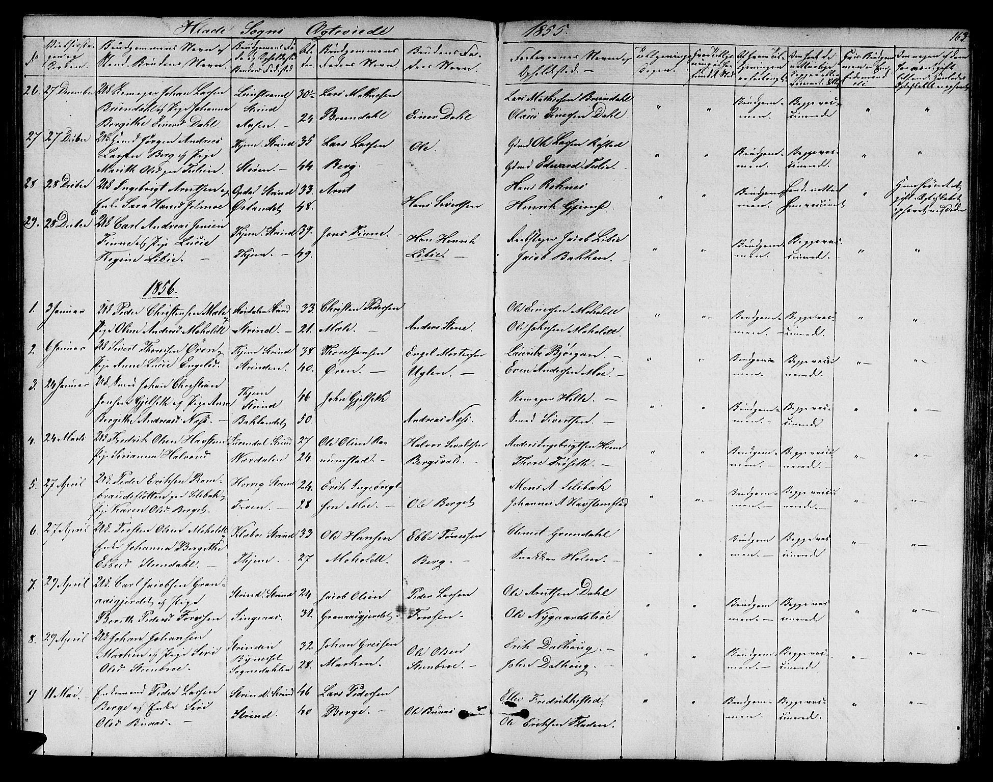 Ministerialprotokoller, klokkerbøker og fødselsregistre - Sør-Trøndelag, SAT/A-1456/606/L0310: Parish register (copy) no. 606C06, 1850-1859, p. 163