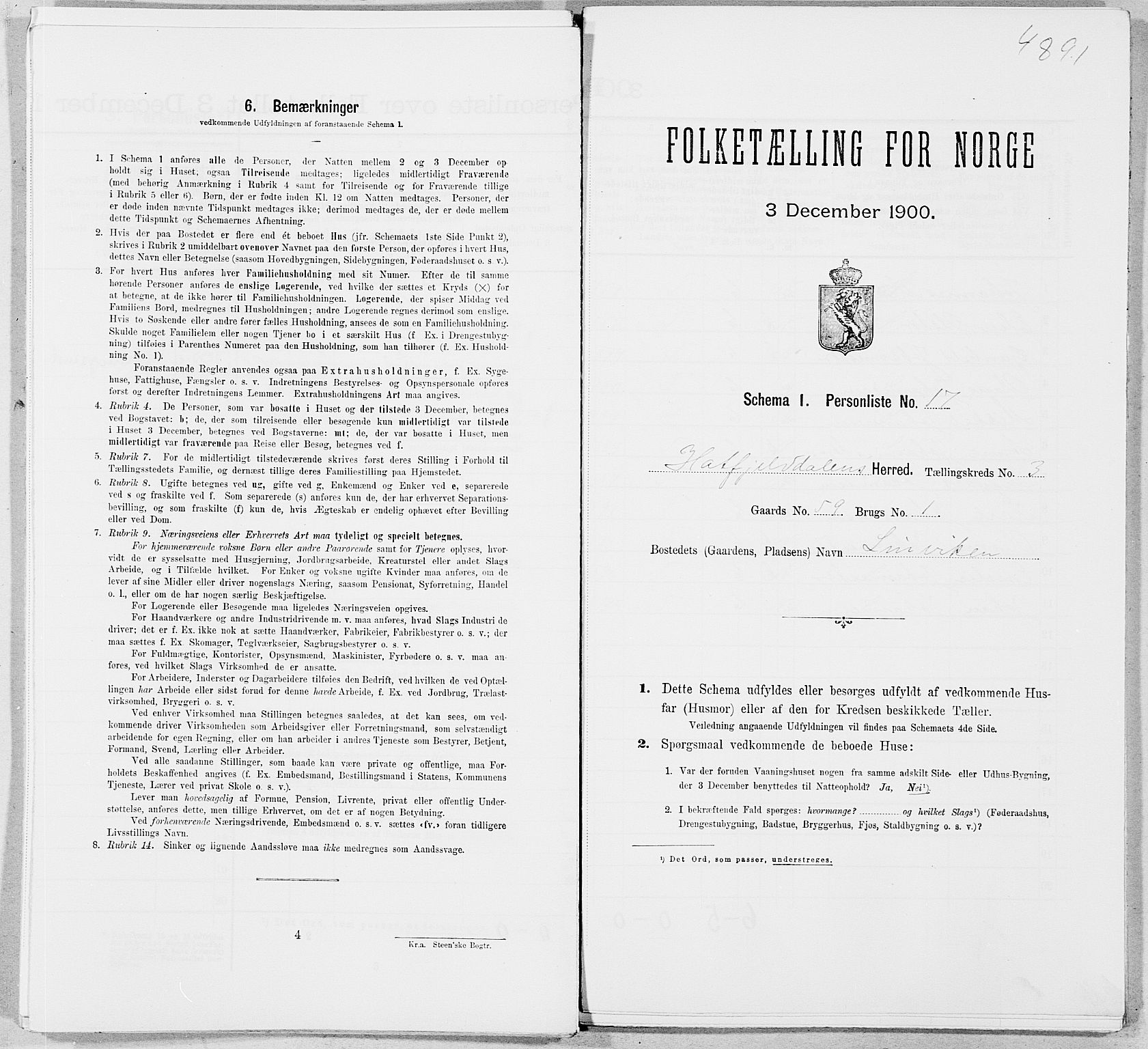 SAT, 1900 census for Hattfjelldal, 1900, p. 200