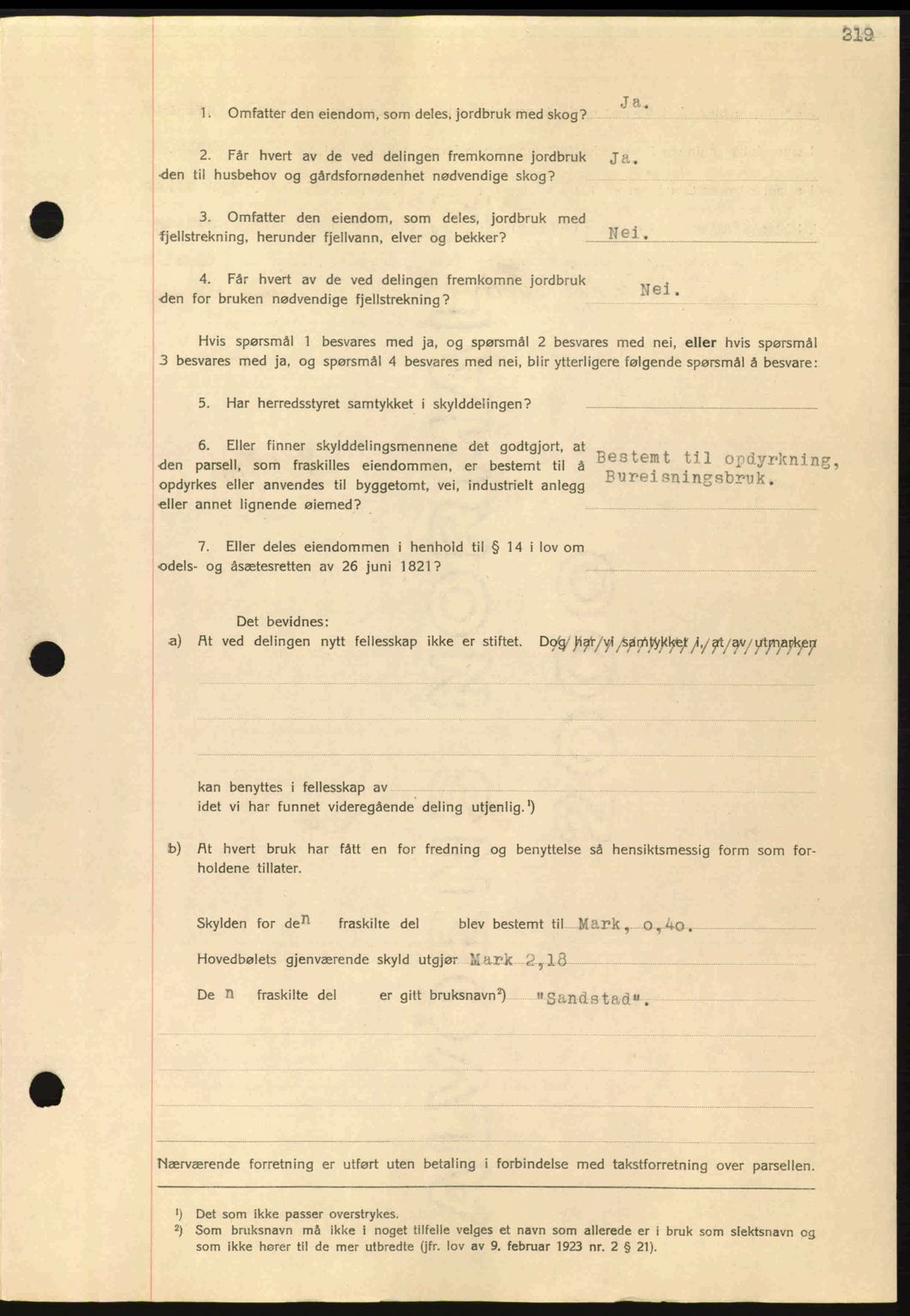 Nordmøre sorenskriveri, AV/SAT-A-4132/1/2/2Ca: Mortgage book no. A81, 1937-1937, Diary no: : 754/1937