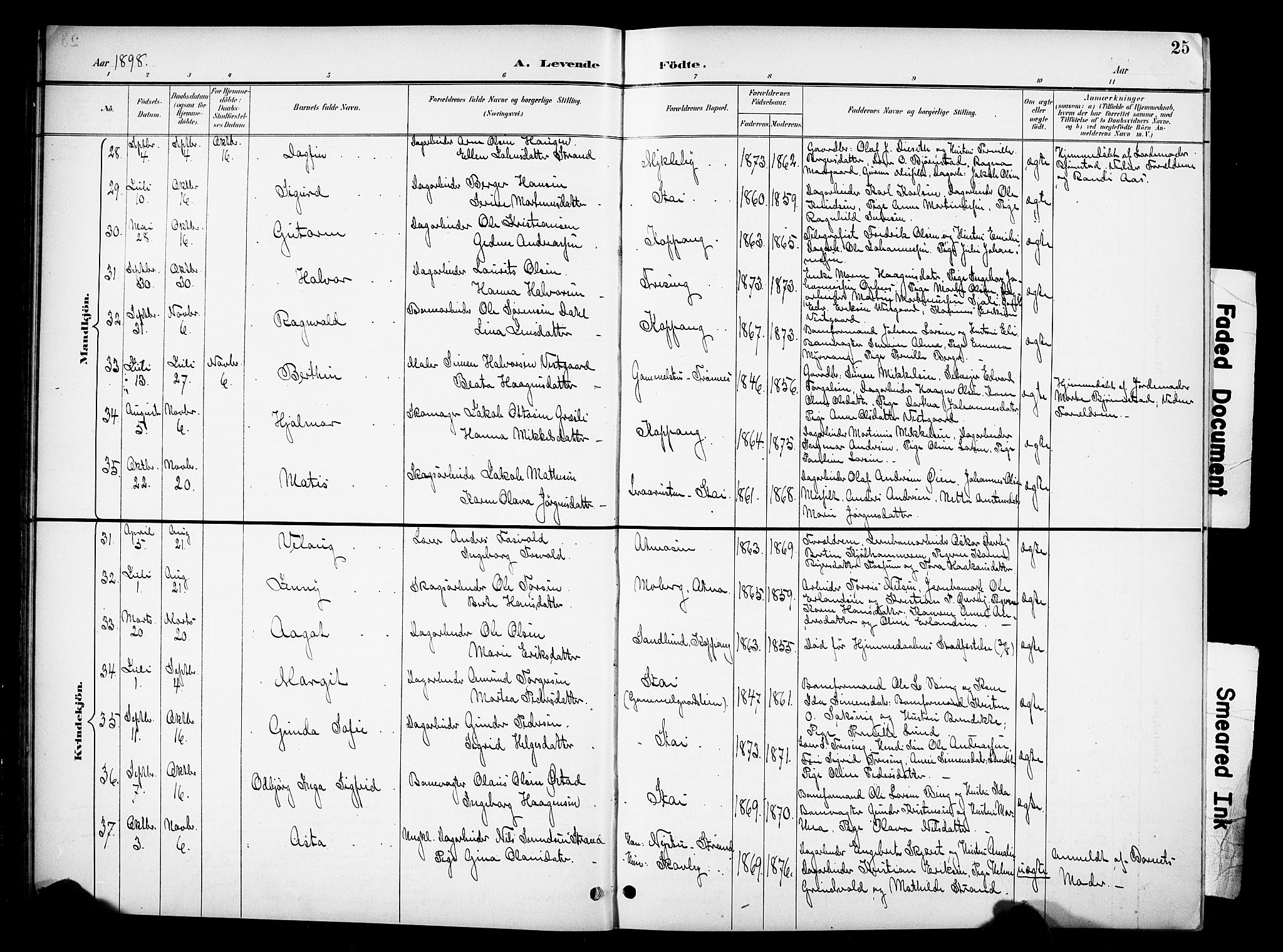 Stor-Elvdal prestekontor, SAH/PREST-052/H/Ha/Hab/L0003: Parish register (copy) no. 3, 1895-1917, p. 25