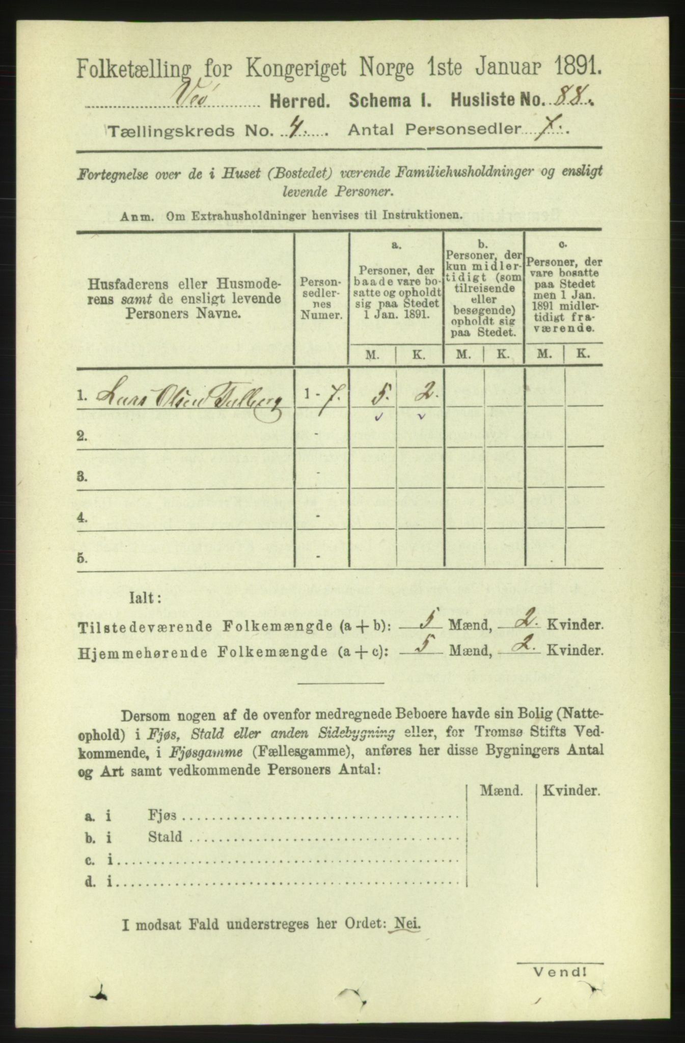 RA, 1891 census for 1541 Veøy, 1891, p. 1823