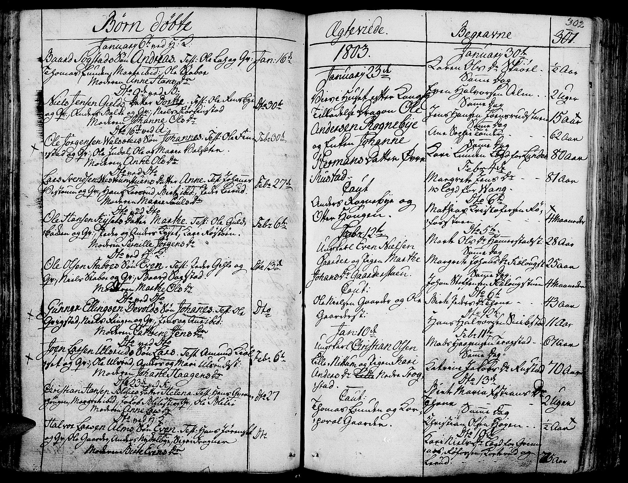 Toten prestekontor, SAH/PREST-102/H/Ha/Haa/L0007: Parish register (official) no. 7, 1794-1809, p. 302