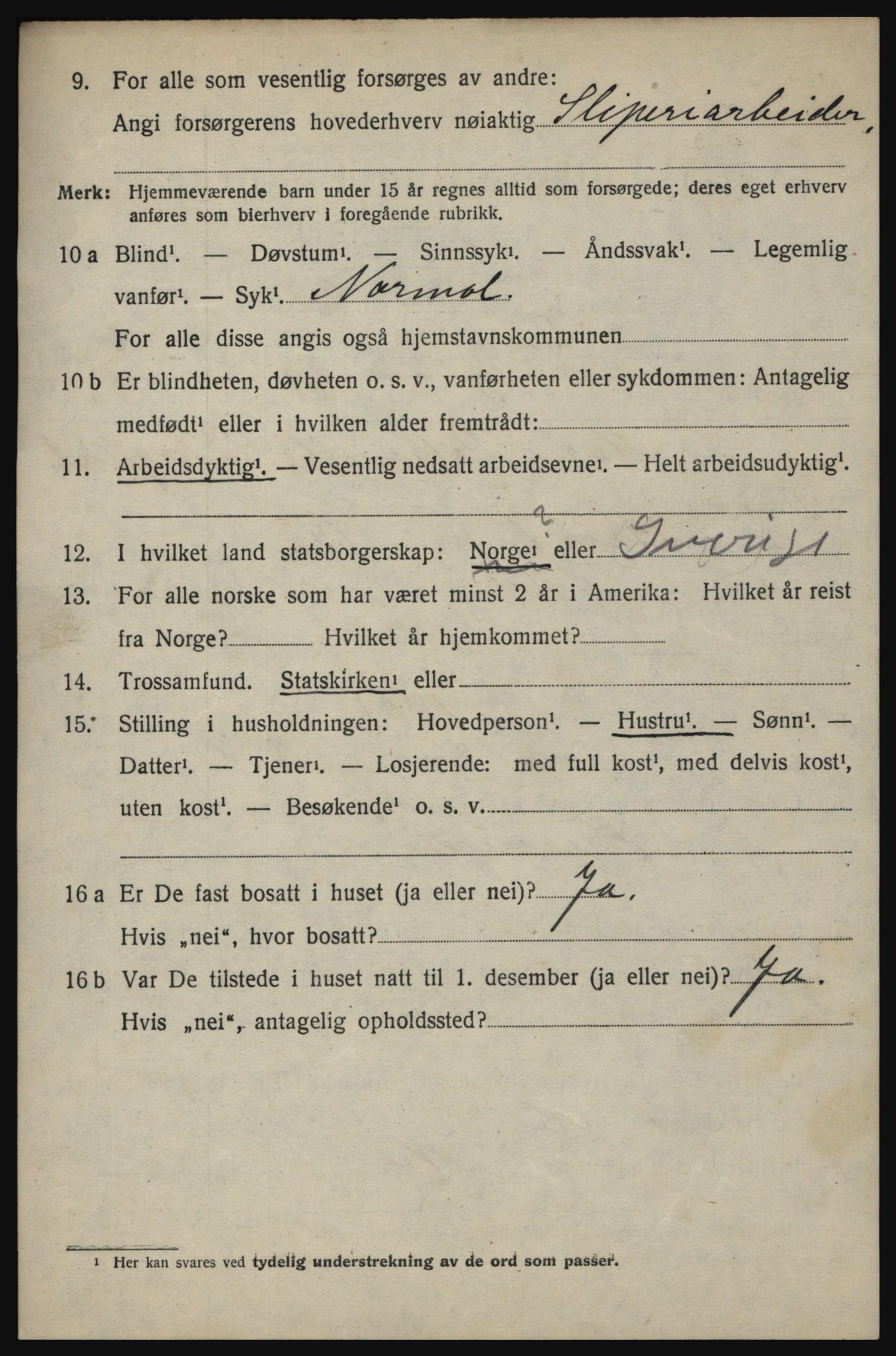 SAO, 1920 census for Berg, 1920, p. 9684