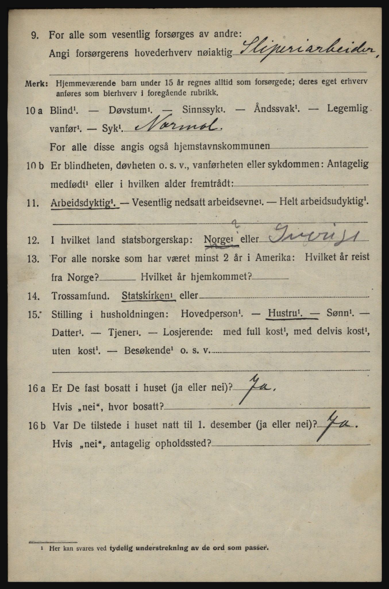 SAO, 1920 census for Berg, 1920, p. 9684