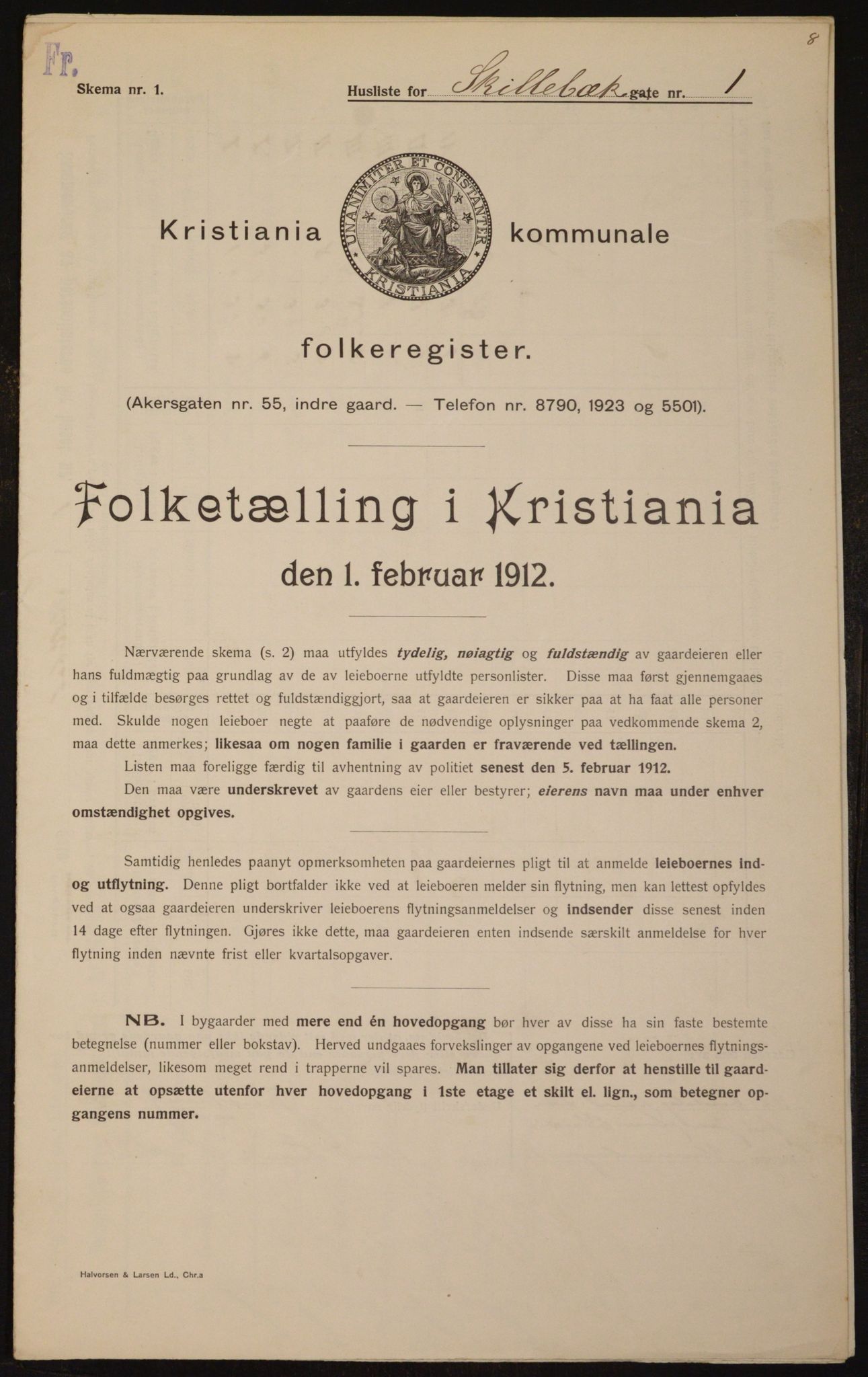 OBA, Municipal Census 1912 for Kristiania, 1912, p. 95693