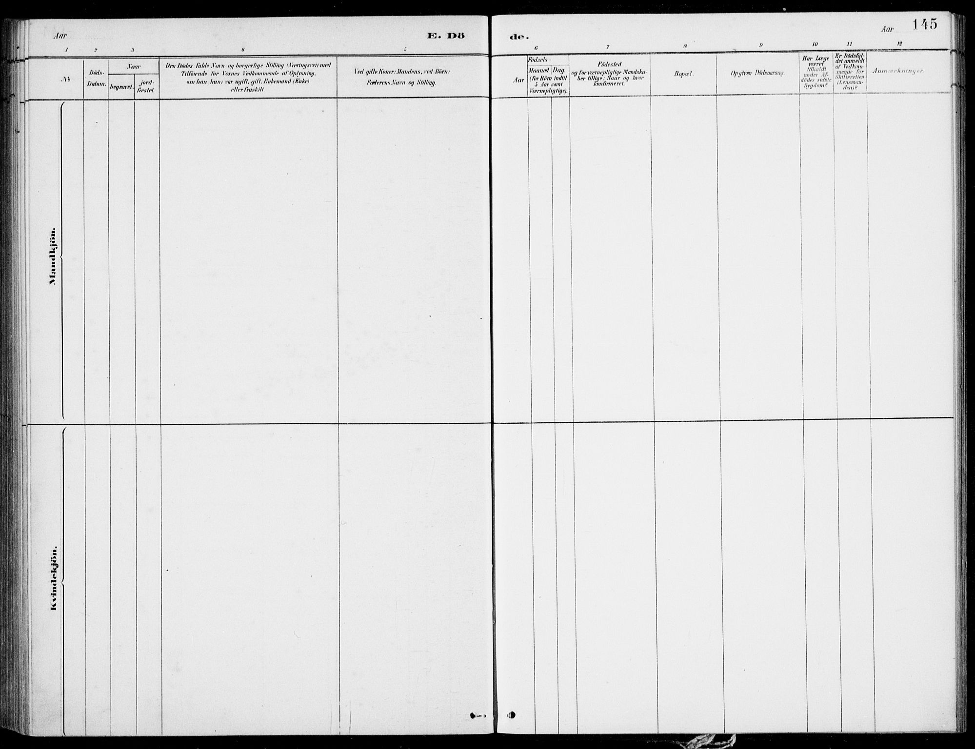 Førde sokneprestembete, SAB/A-79901/H/Haa/Haac/L0001: Parish register (official) no. C  1, 1881-1920, p. 145