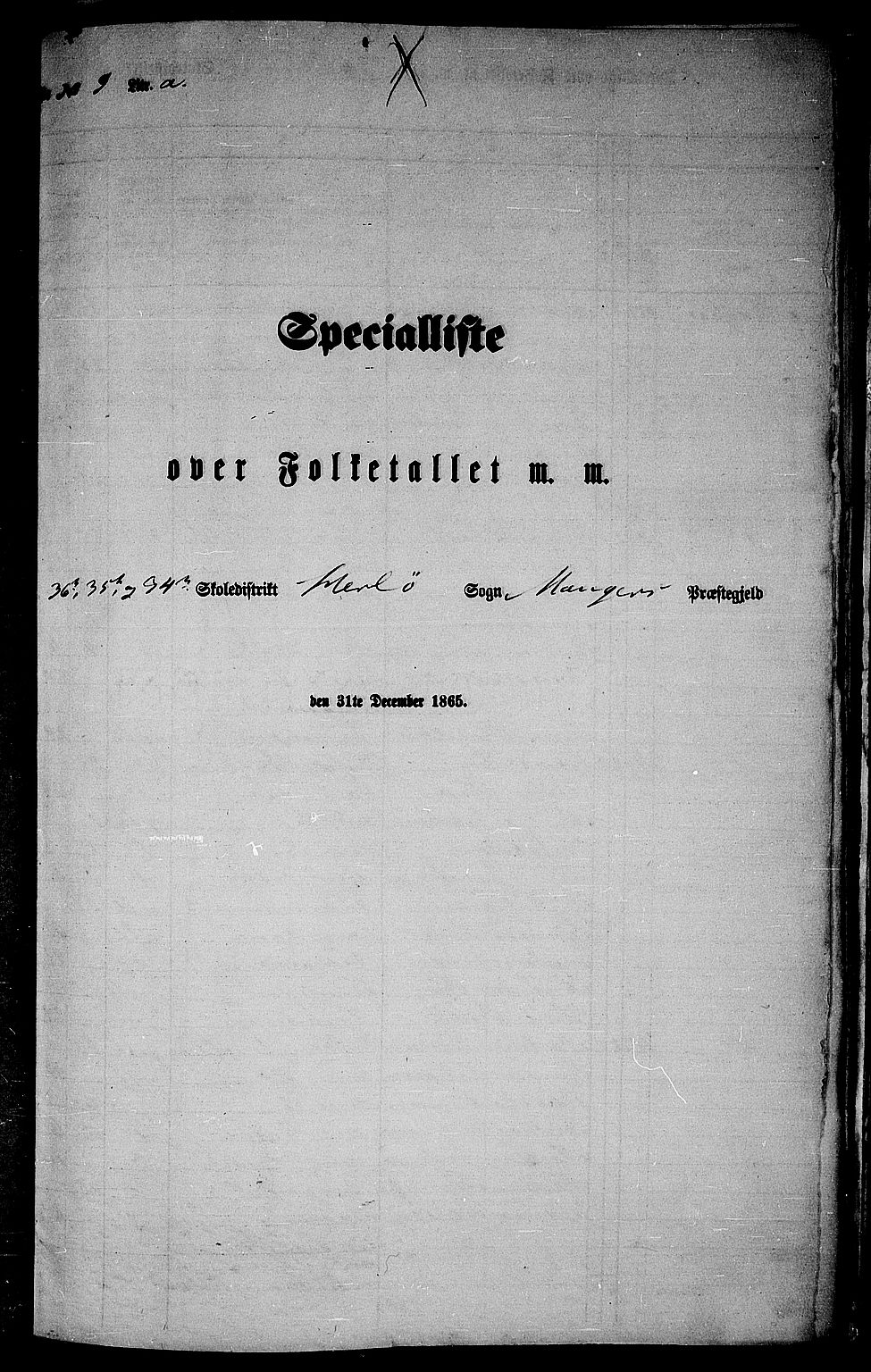 RA, 1865 census for Manger, 1865, p. 168