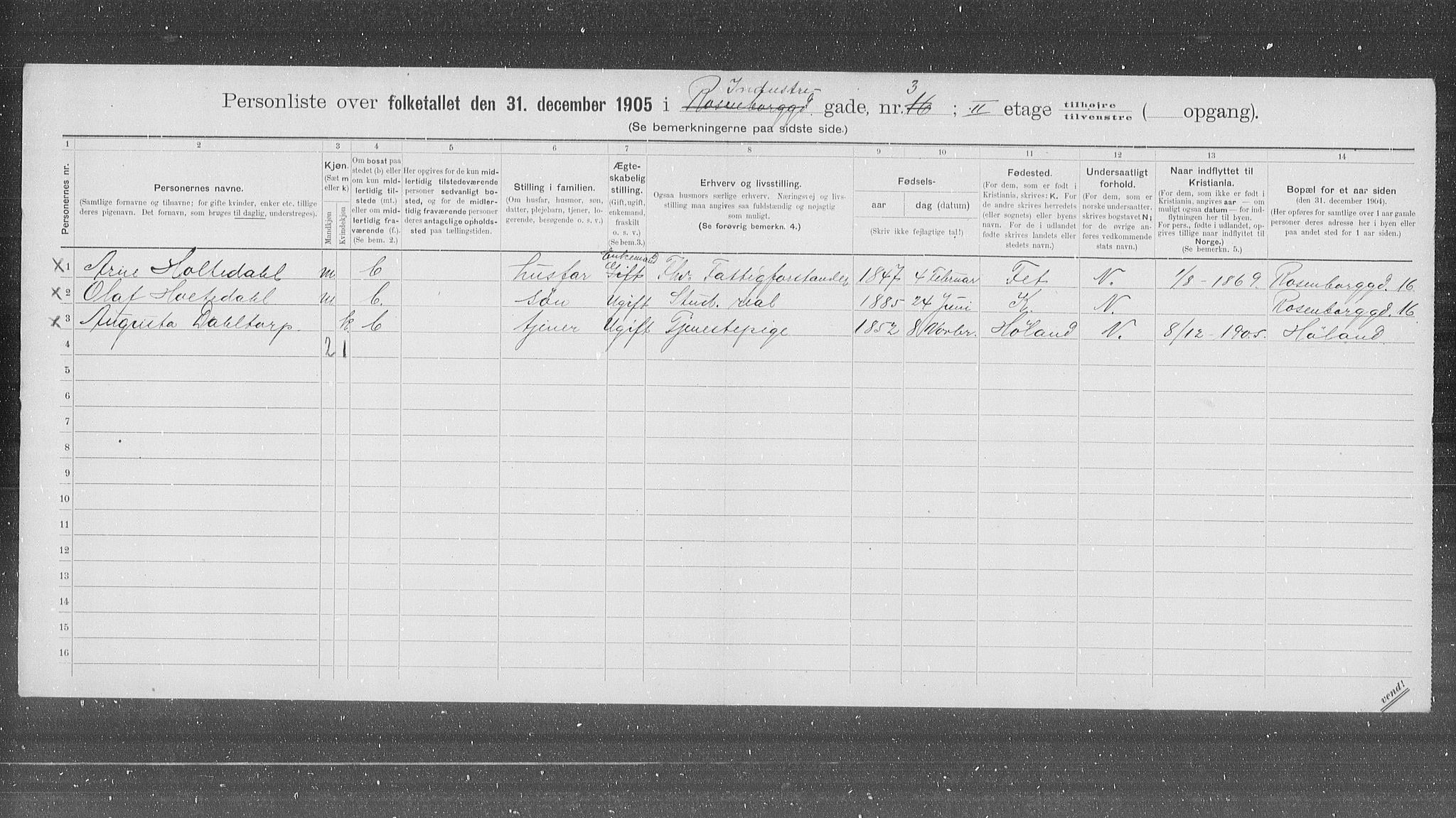 OBA, Municipal Census 1905 for Kristiania, 1905, p. 22750