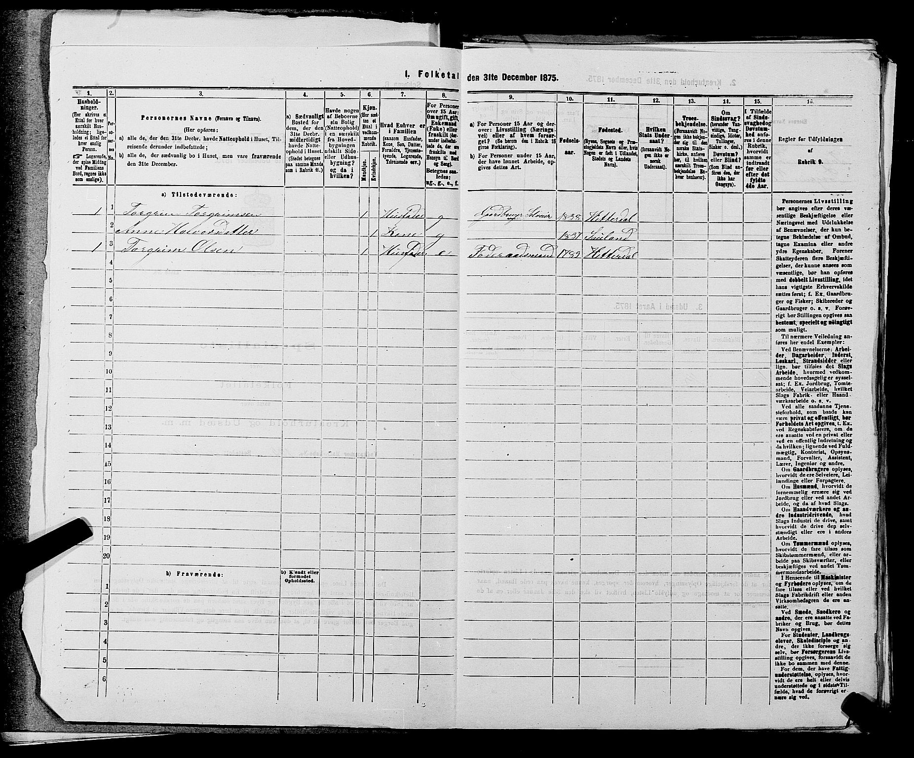 SAKO, 1875 census for 0823P Heddal, 1875, p. 827