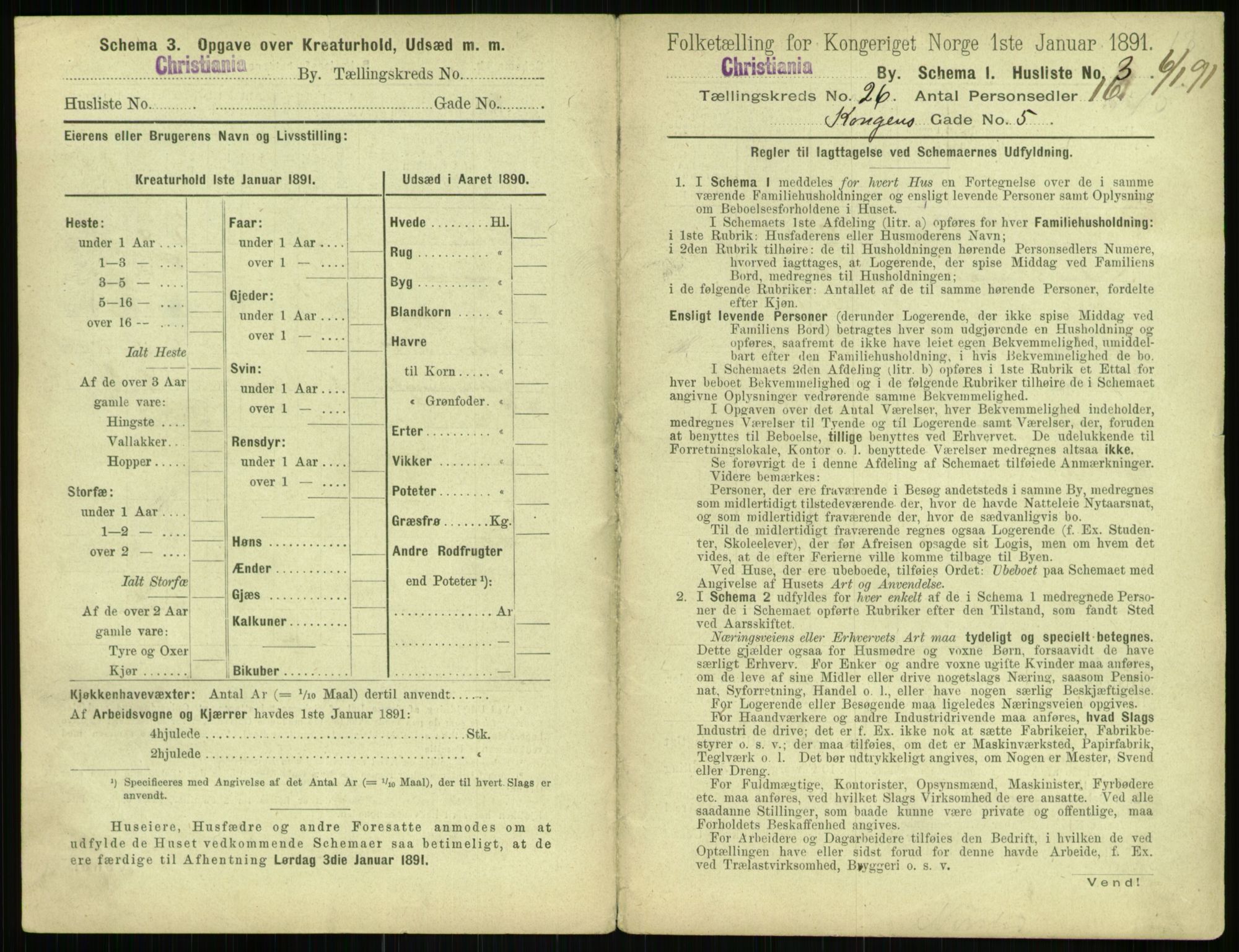 RA, 1891 census for 0301 Kristiania, 1891, p. 12994