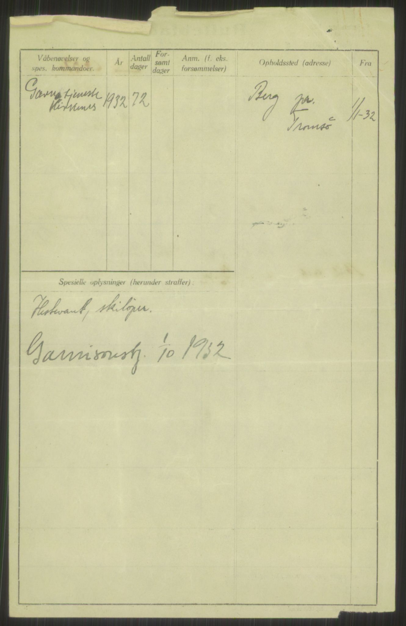 Forsvaret, Troms infanteriregiment nr. 16, AV/RA-RAFA-3146/P/Pa/L0016: Rulleblad for regimentets menige mannskaper, årsklasse 1932, 1932, p. 98