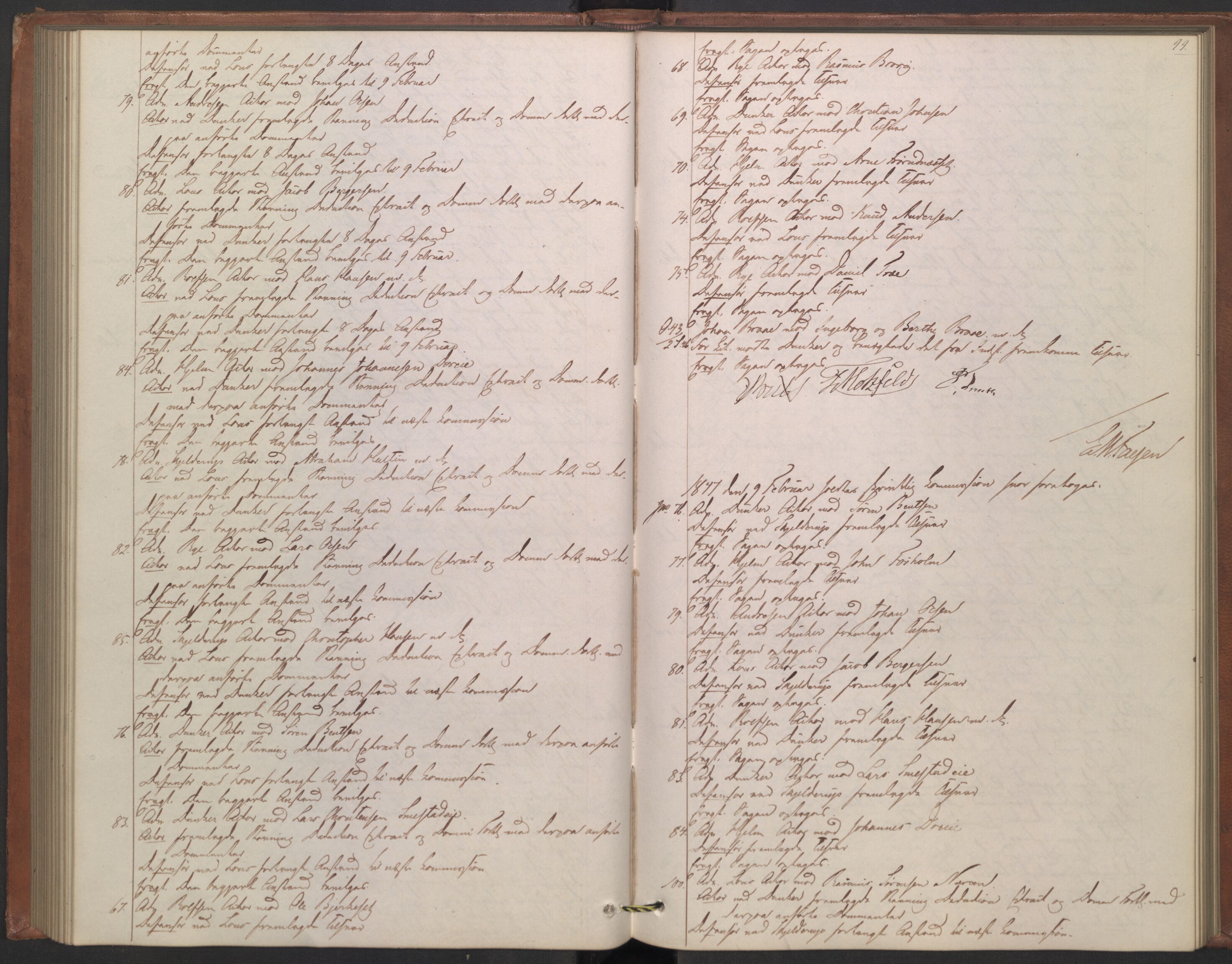 Høyesterett, AV/RA-S-1002/E/Ef/L0007: Protokoll over saker som gikk til skriftlig behandling, 1843-1848, p. 98b-99a