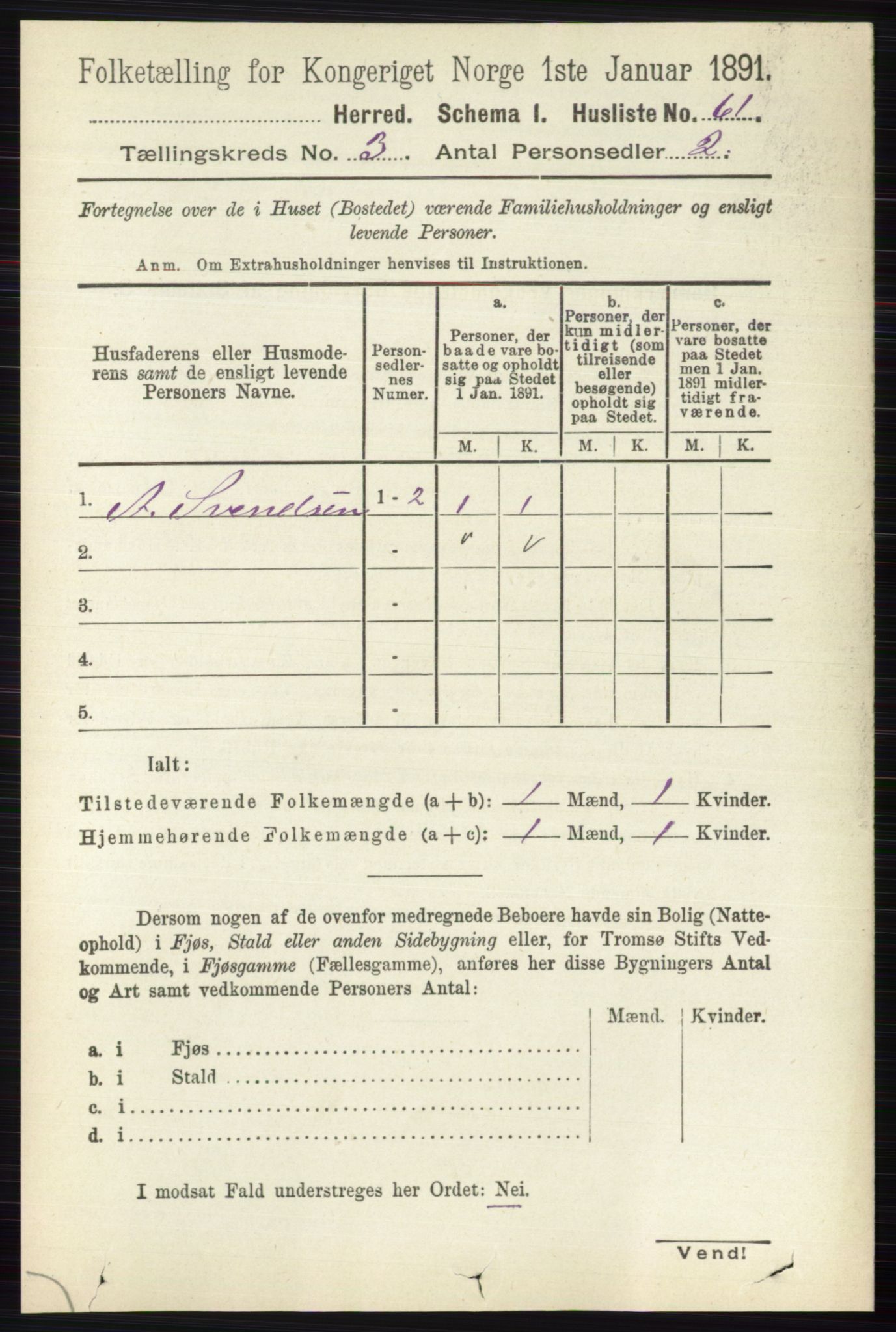 RA, 1891 census for 0717 Borre, 1891, p. 1204