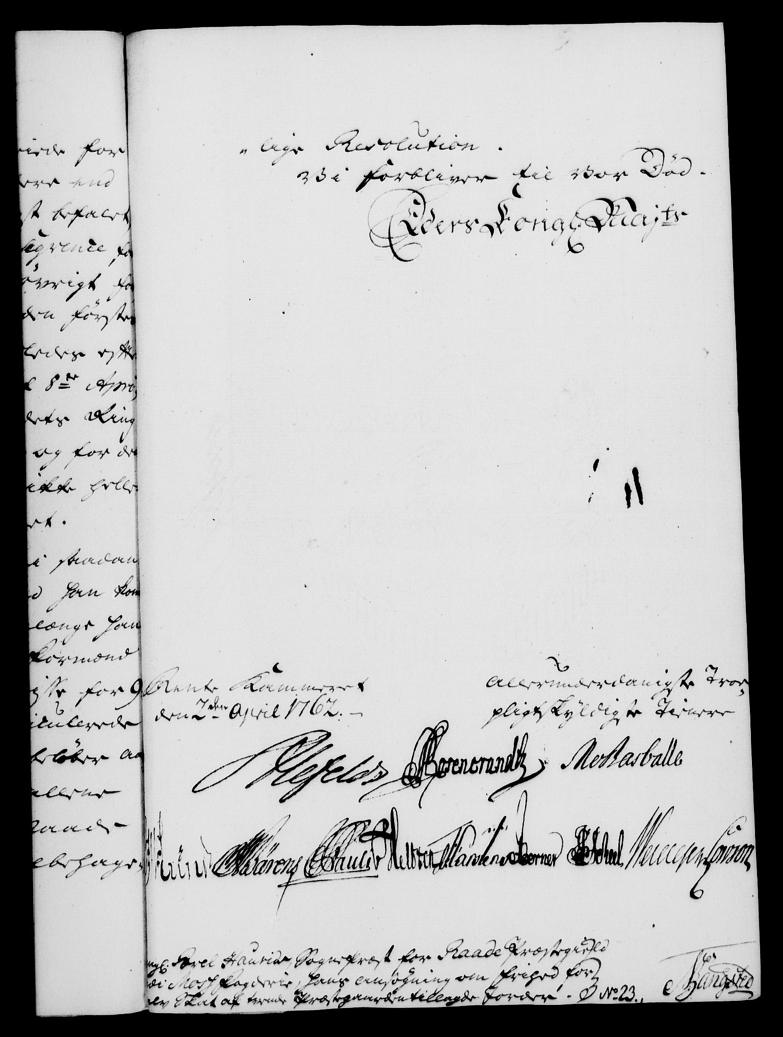 Rentekammeret, Kammerkanselliet, AV/RA-EA-3111/G/Gf/Gfa/L0044: Norsk relasjons- og resolusjonsprotokoll (merket RK 52.44), 1762, p. 171