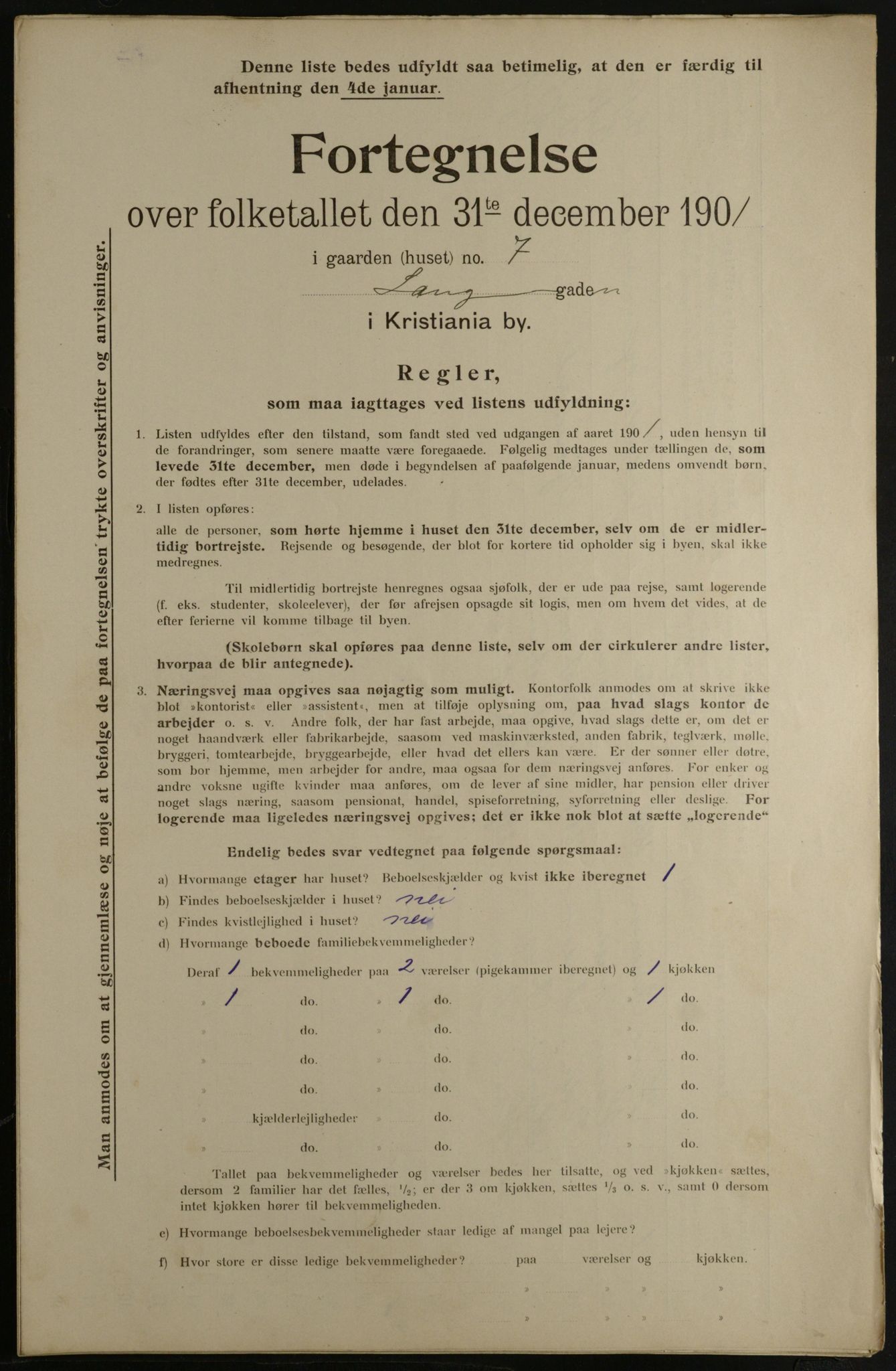 OBA, Municipal Census 1901 for Kristiania, 1901, p. 8714