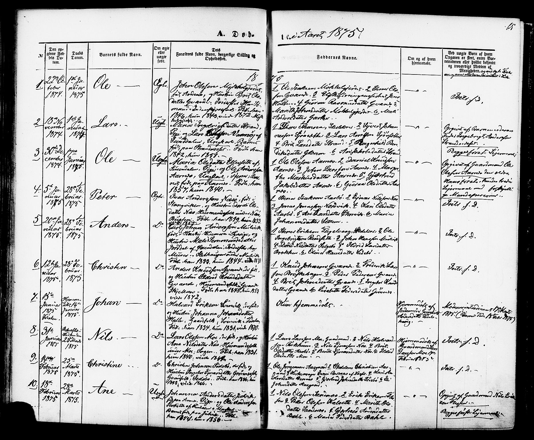 Ministerialprotokoller, klokkerbøker og fødselsregistre - Møre og Romsdal, SAT/A-1454/592/L1027: Parish register (official) no. 592A05, 1865-1878, p. 65